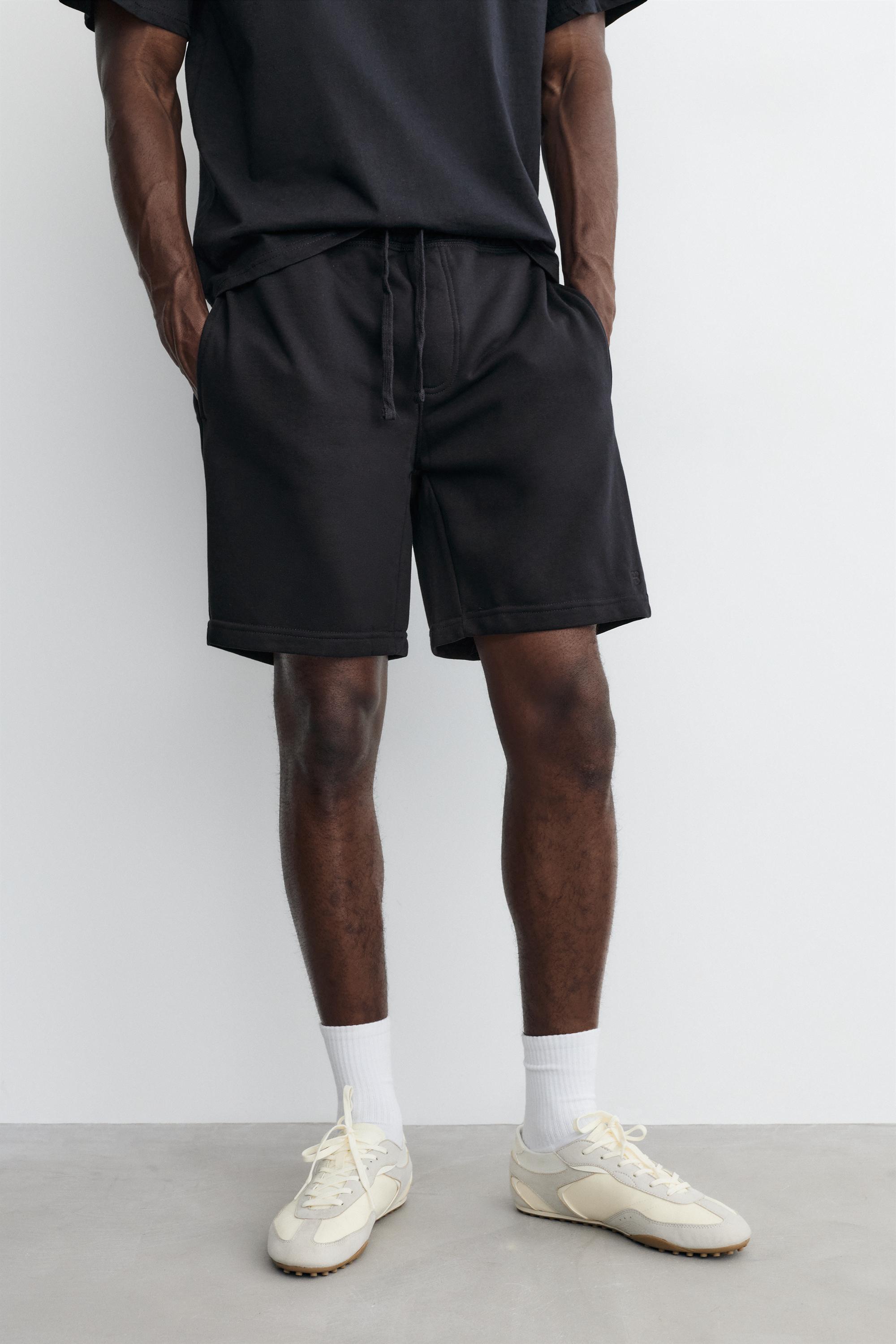Pack of Bermuda jogger shorts and T-shirt — Dark navy