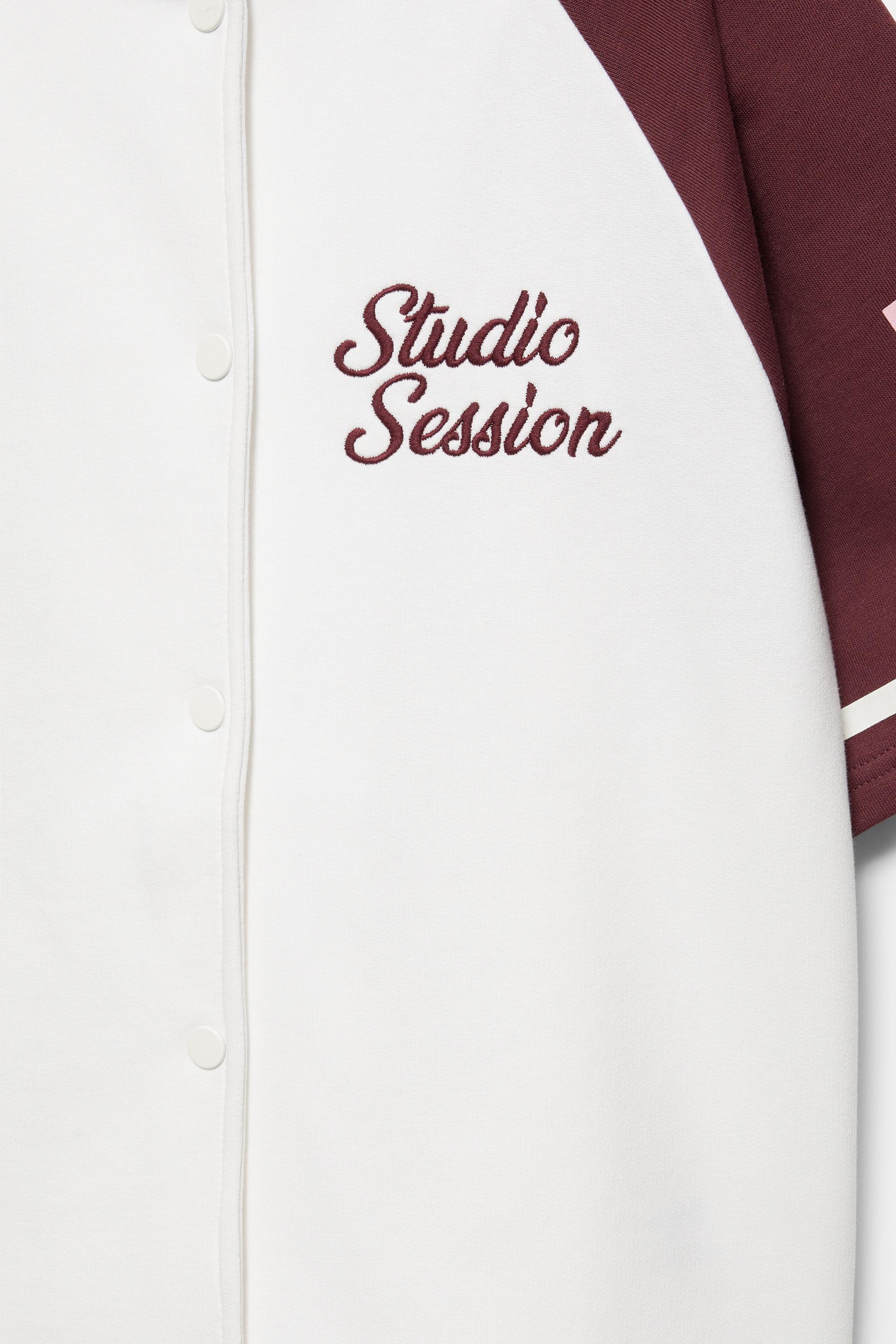 Graphic baseball jacket — Ice