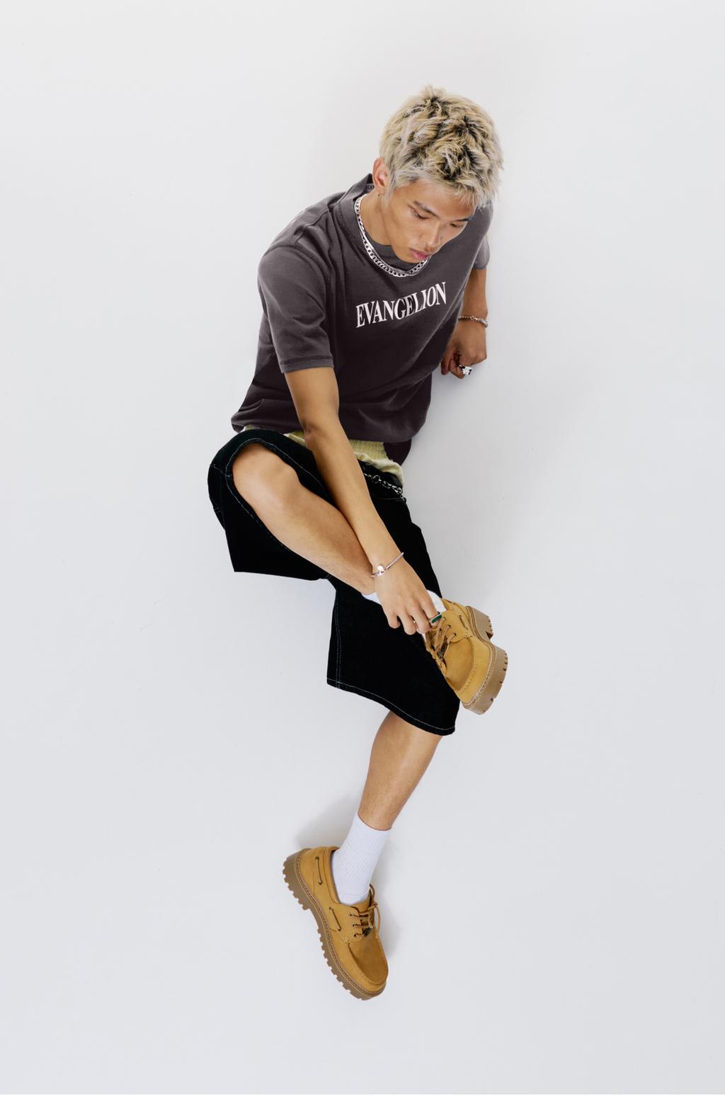 Grey Evangelion T-shirt PULL&BEAR