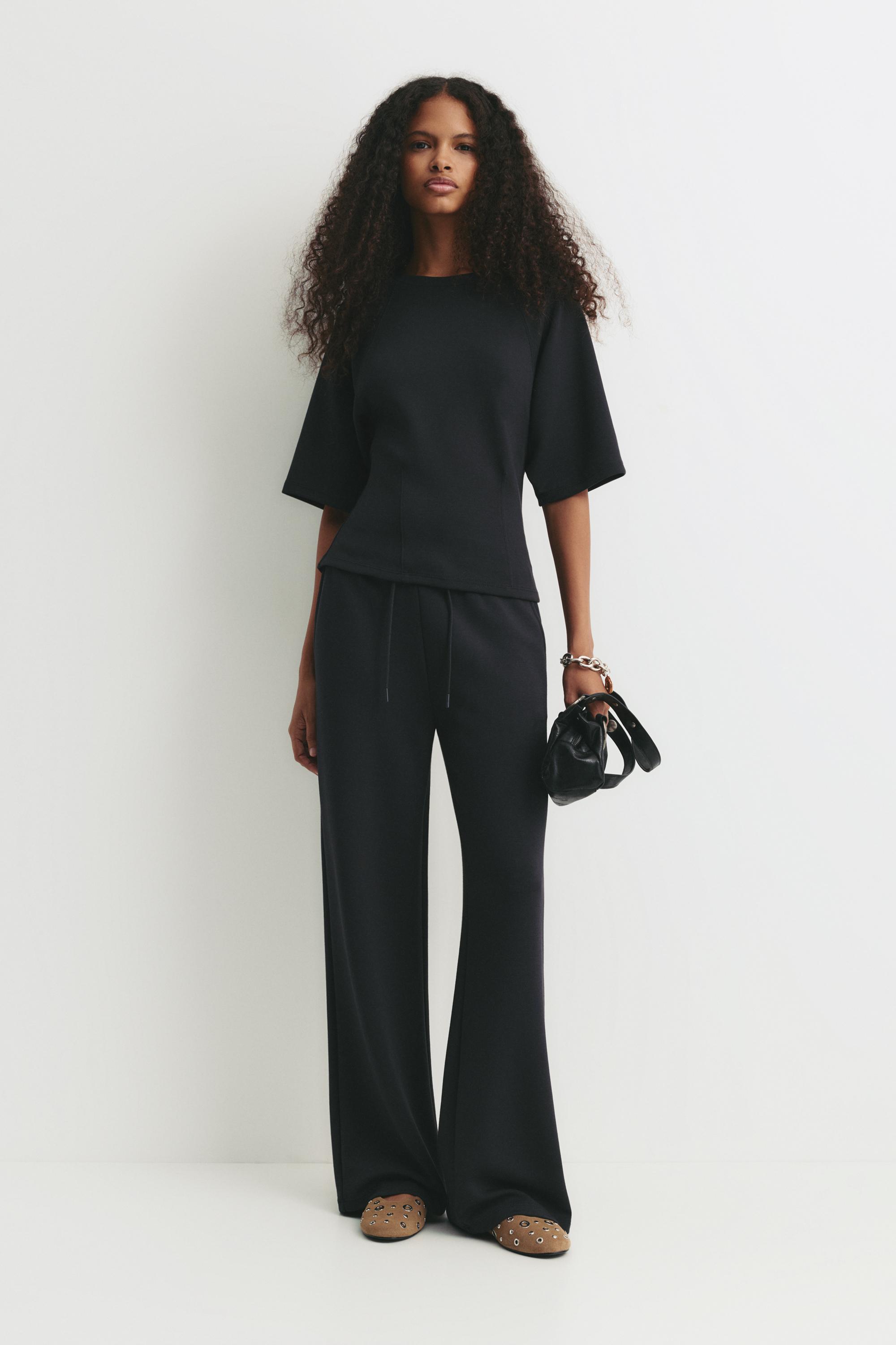 Soft touch short sleeve sweatshirt — Black
