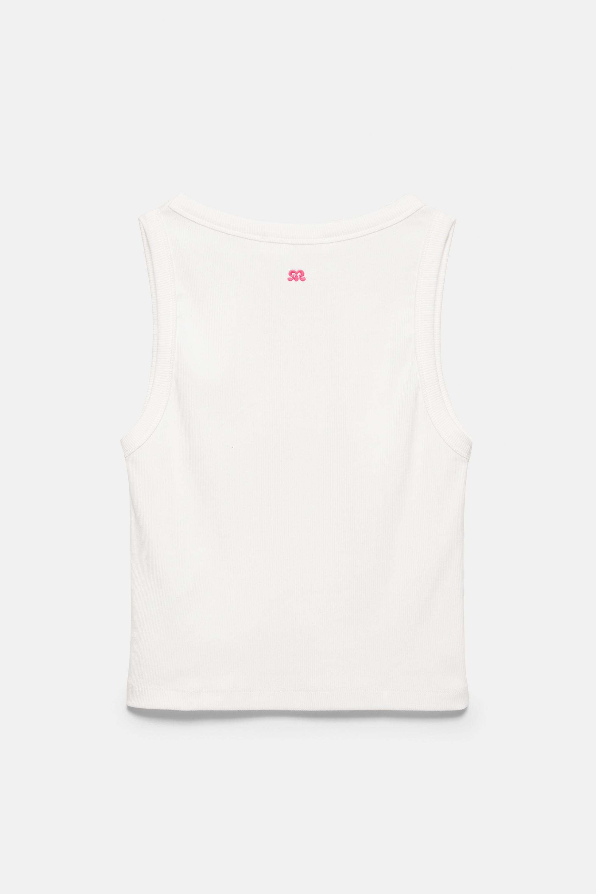 Floral embroidered tank top — Ice