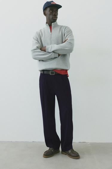 Wide-leg tailored trousers — Navy 1