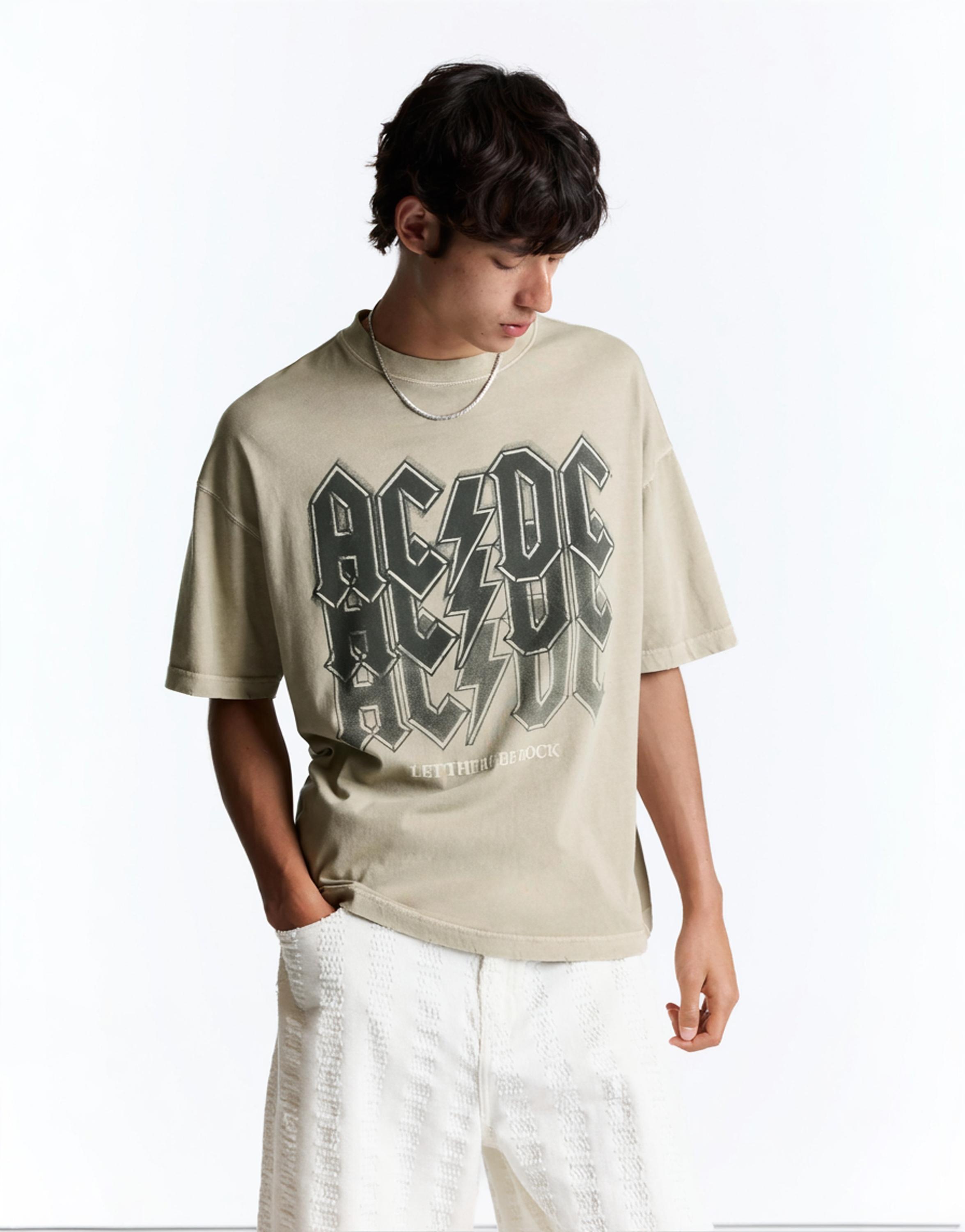 Relaxed fit AC/DC T-shirt — Ecru