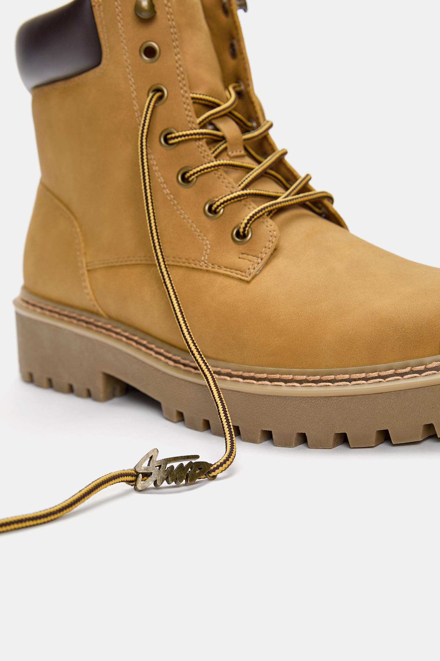 STWD lace-up boots — Mustard