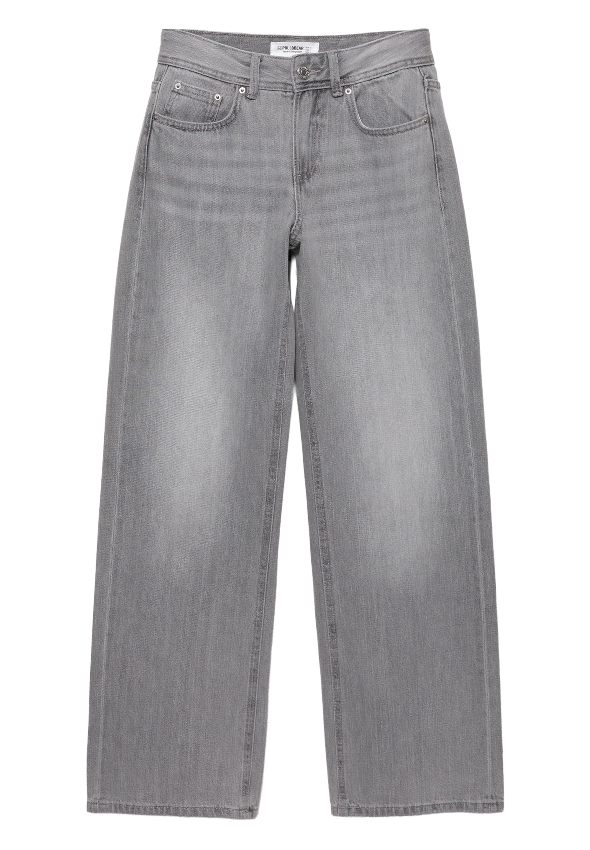 Low-rise straight-leg jeans — Pale grey