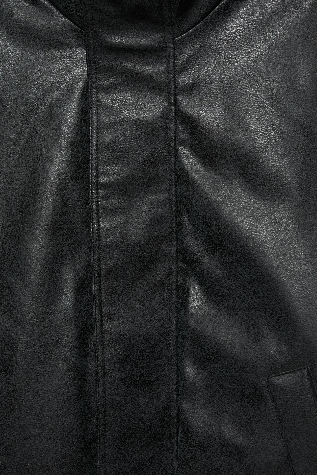 Leather effect jacket — Black