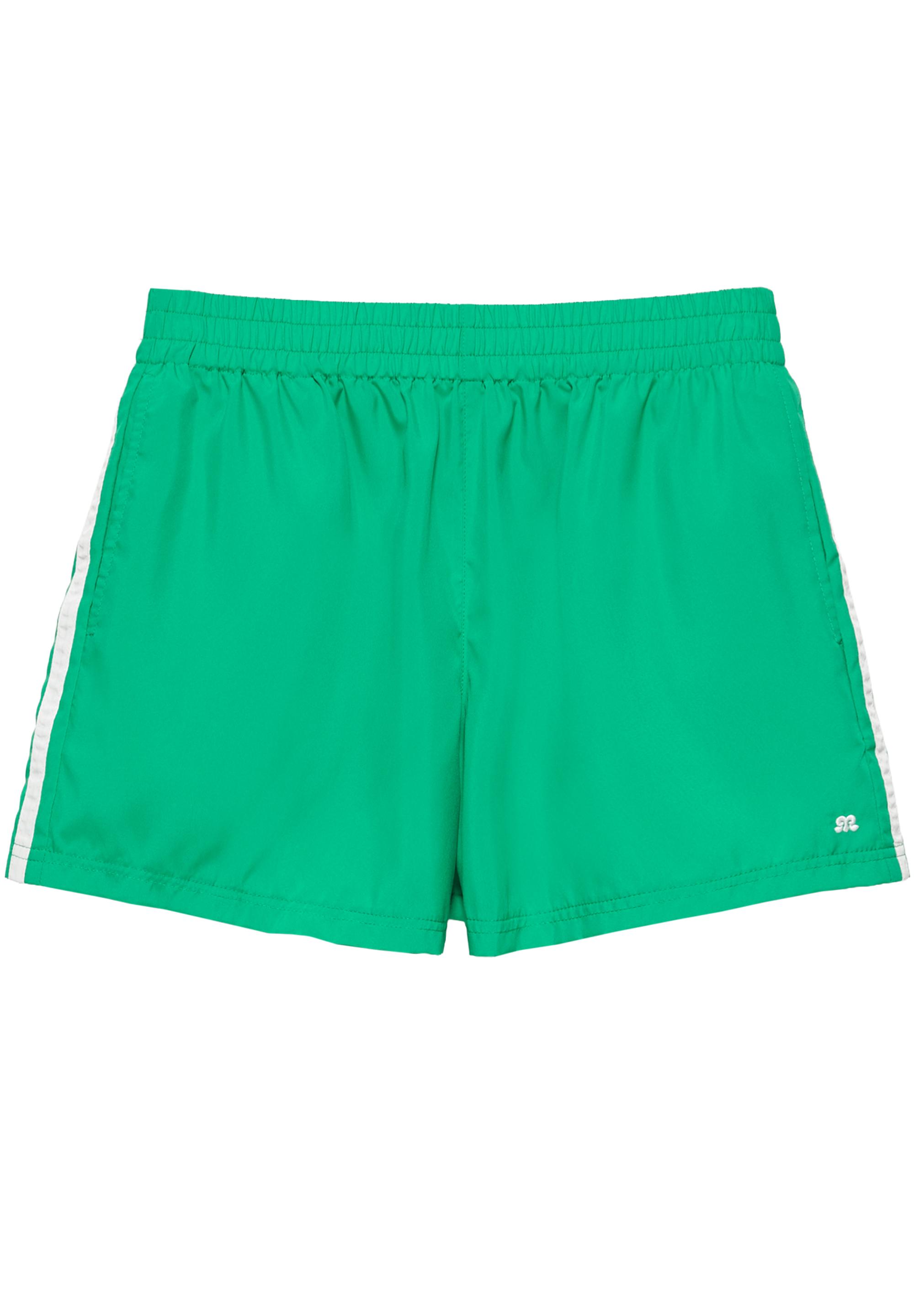 Sporty Bermuda shorts with side stripes — Green