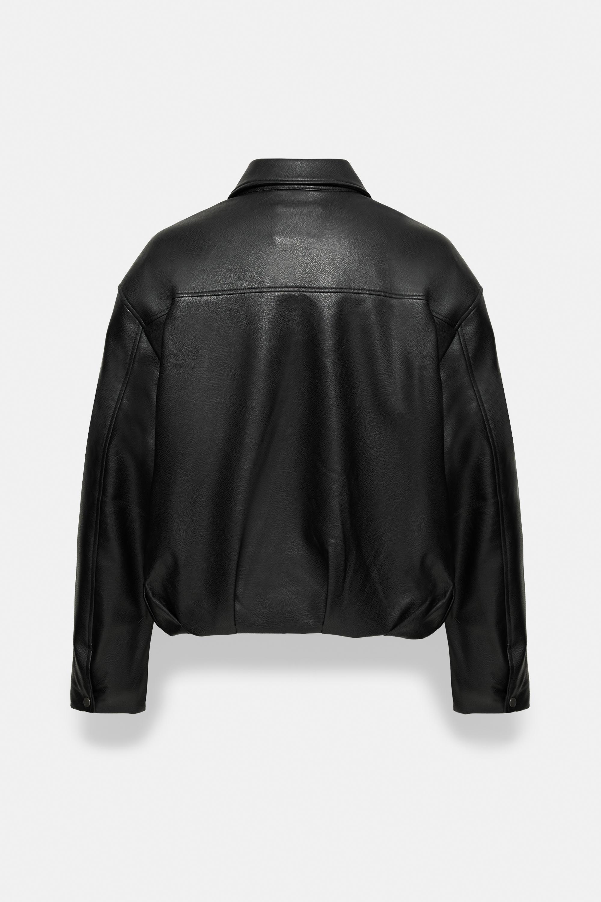 Leather-effect jacket — Black