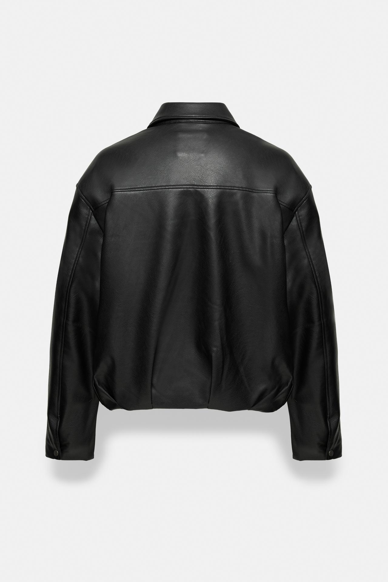 Leather-effect jacket — Black