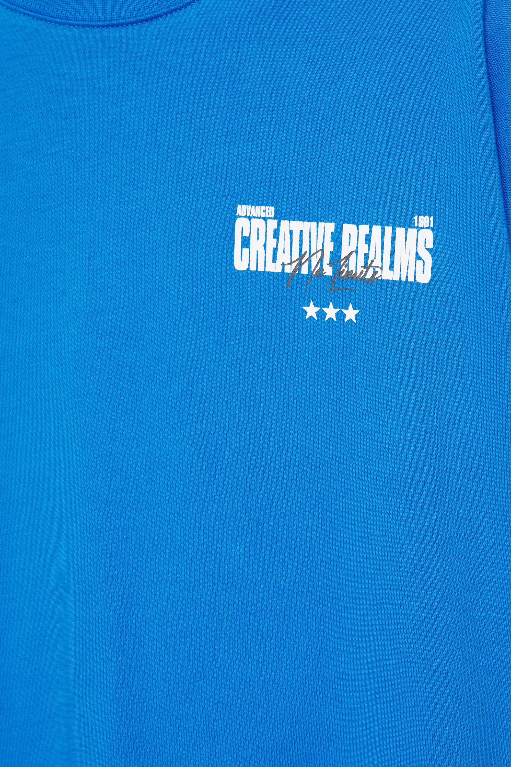 Creative Realms graphic T-shirt — Deep blue