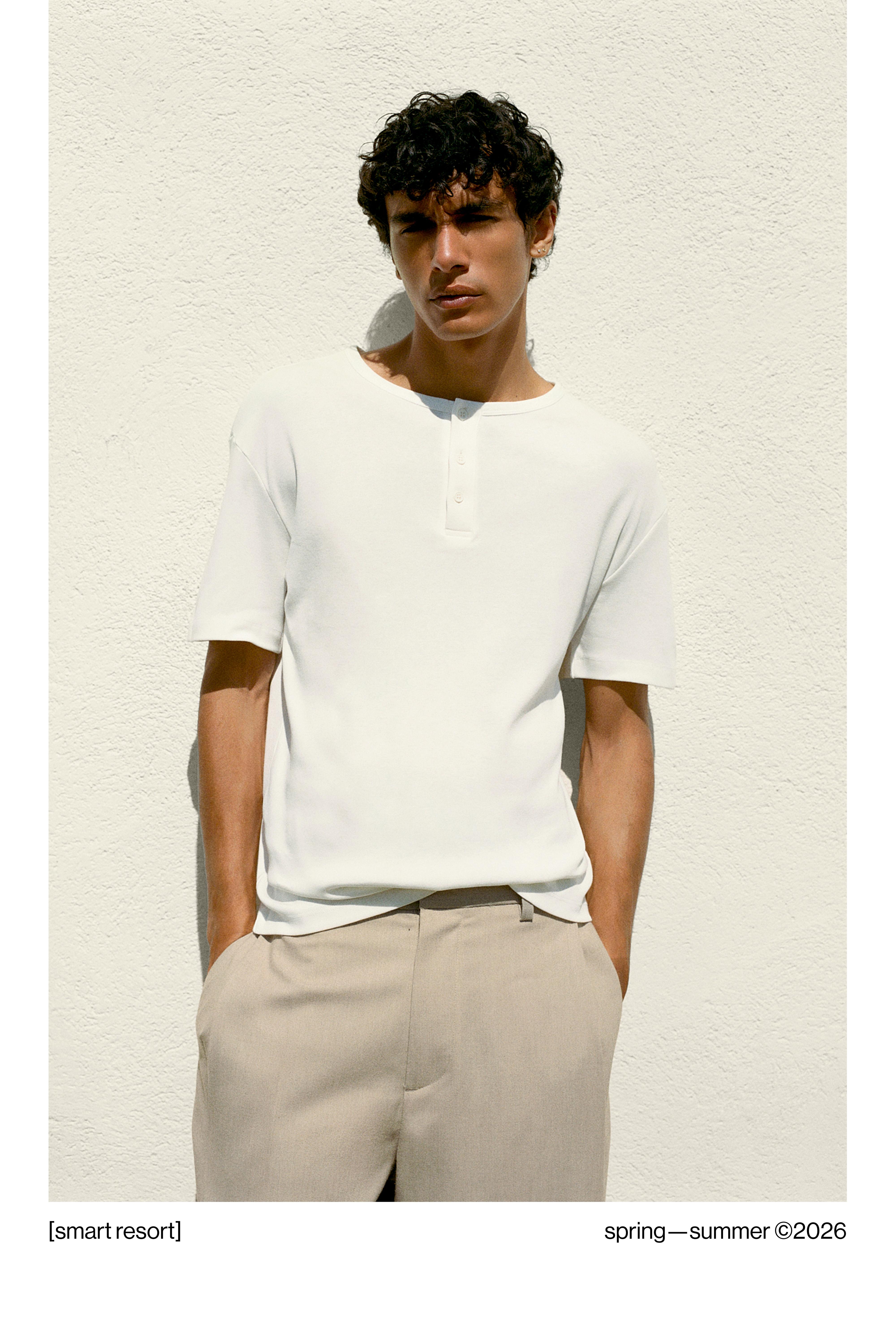 Basic Henley T-shirt — White