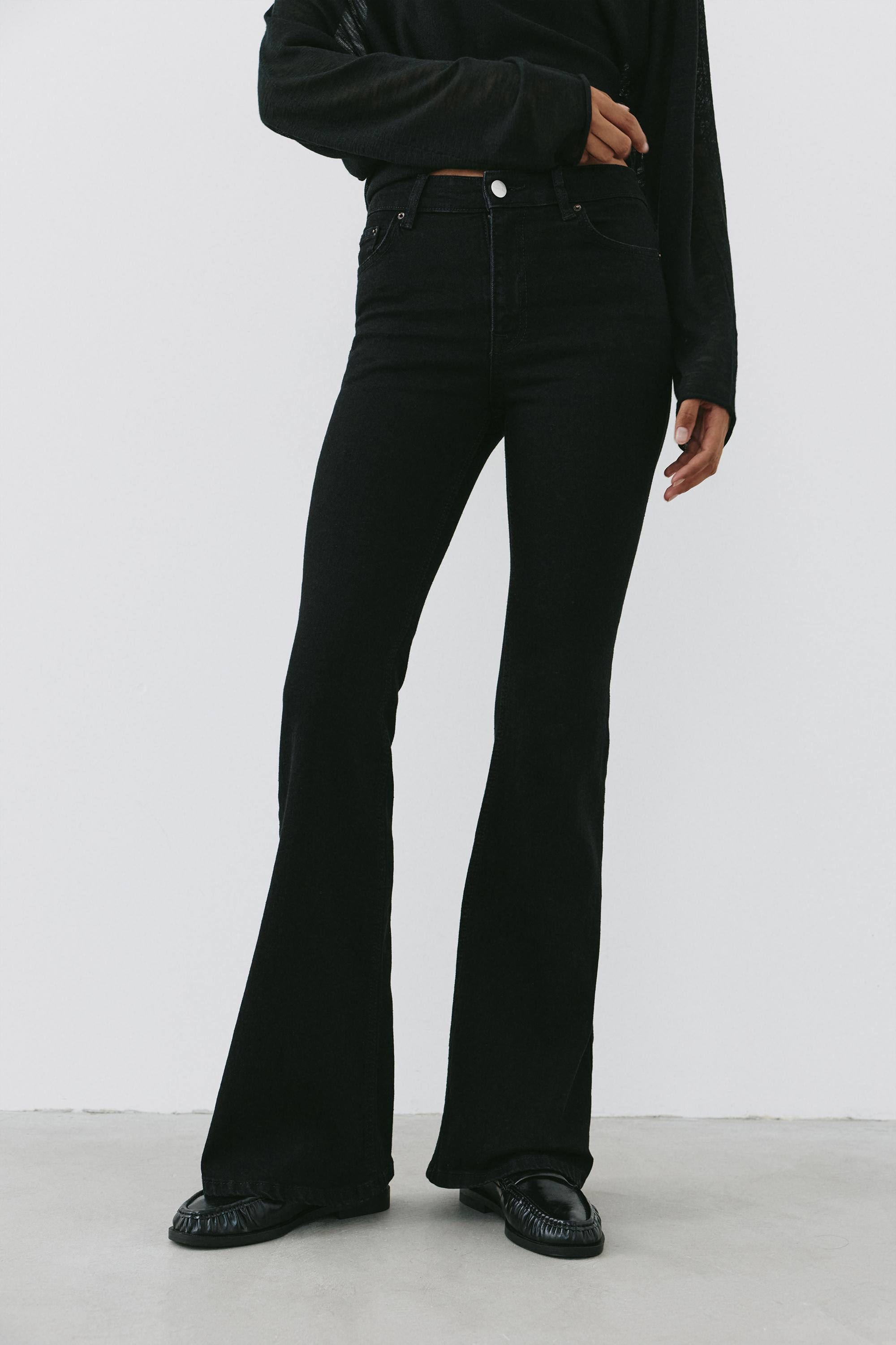 Skinny flared jeans — Black marl