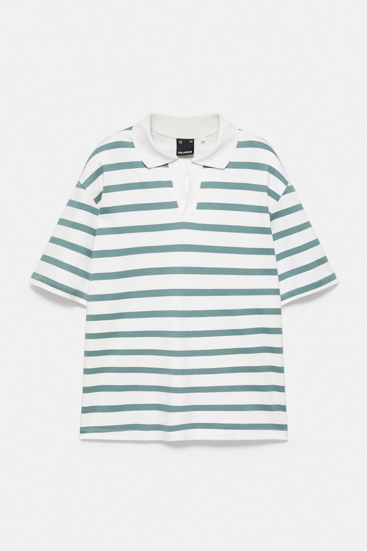 Short sleeve interlock polo shirt — Striped