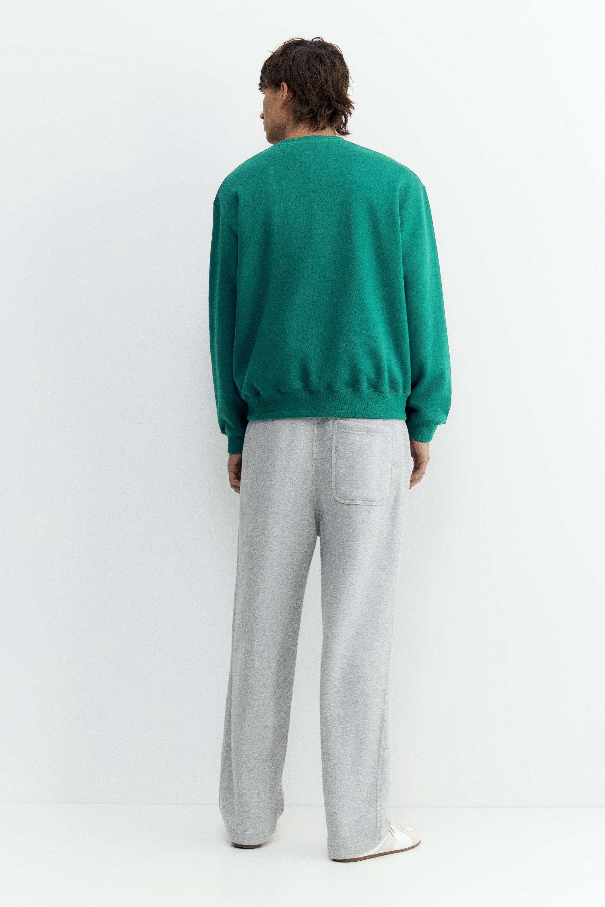 Relaxed fit round neck sweatshirt — Bottle