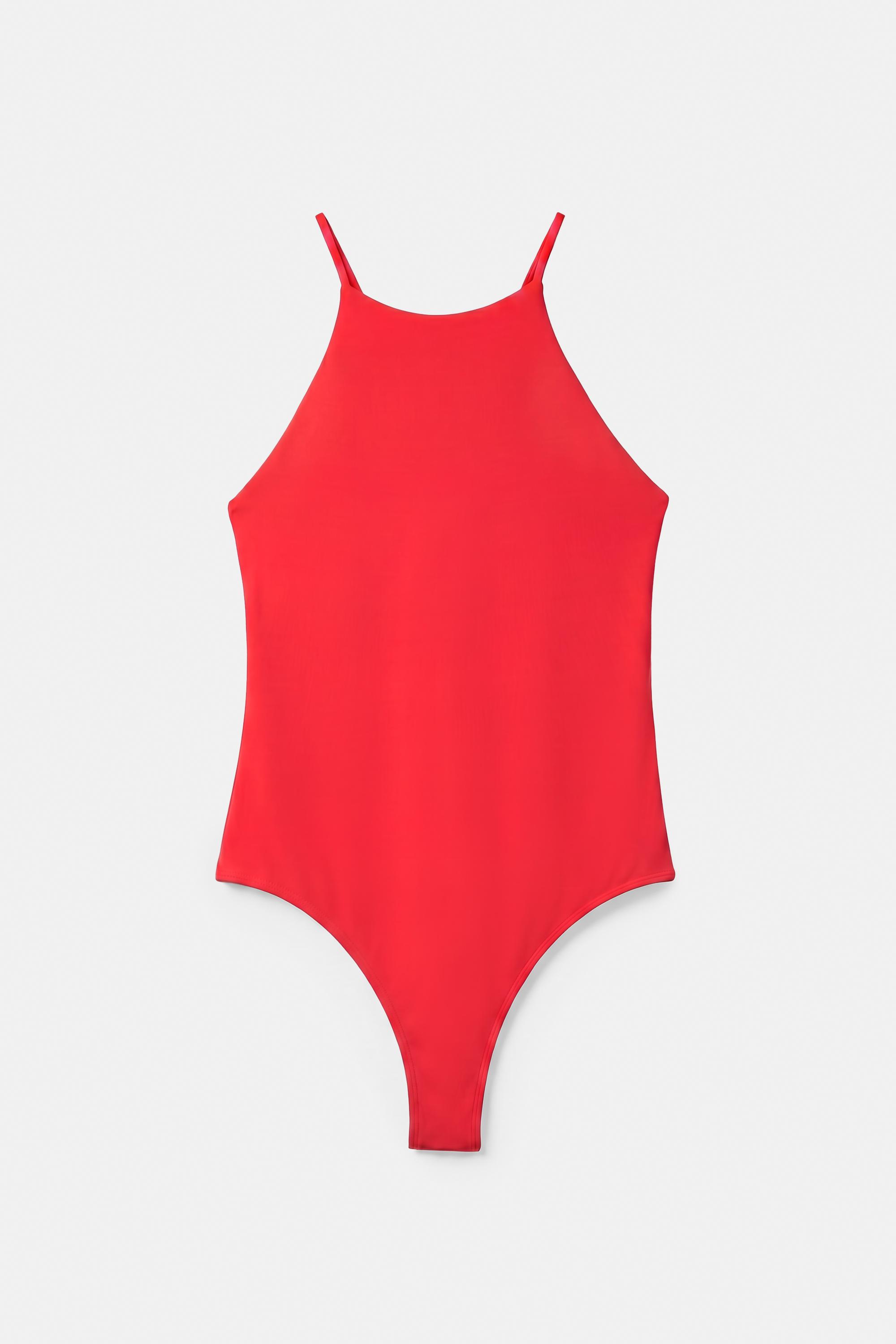 Halter strappy bodysuit — Red (alternate view)