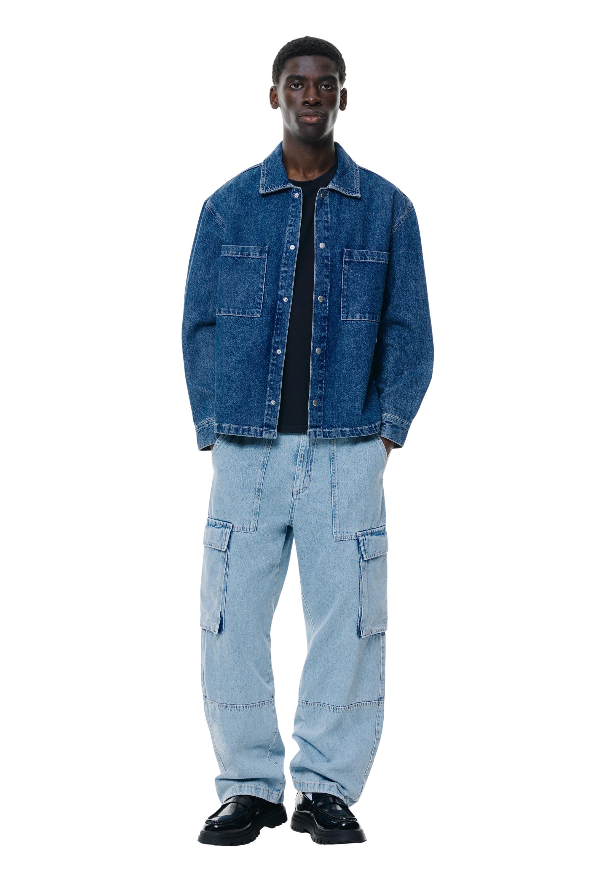 Baggy cargo jeans — Medium blue