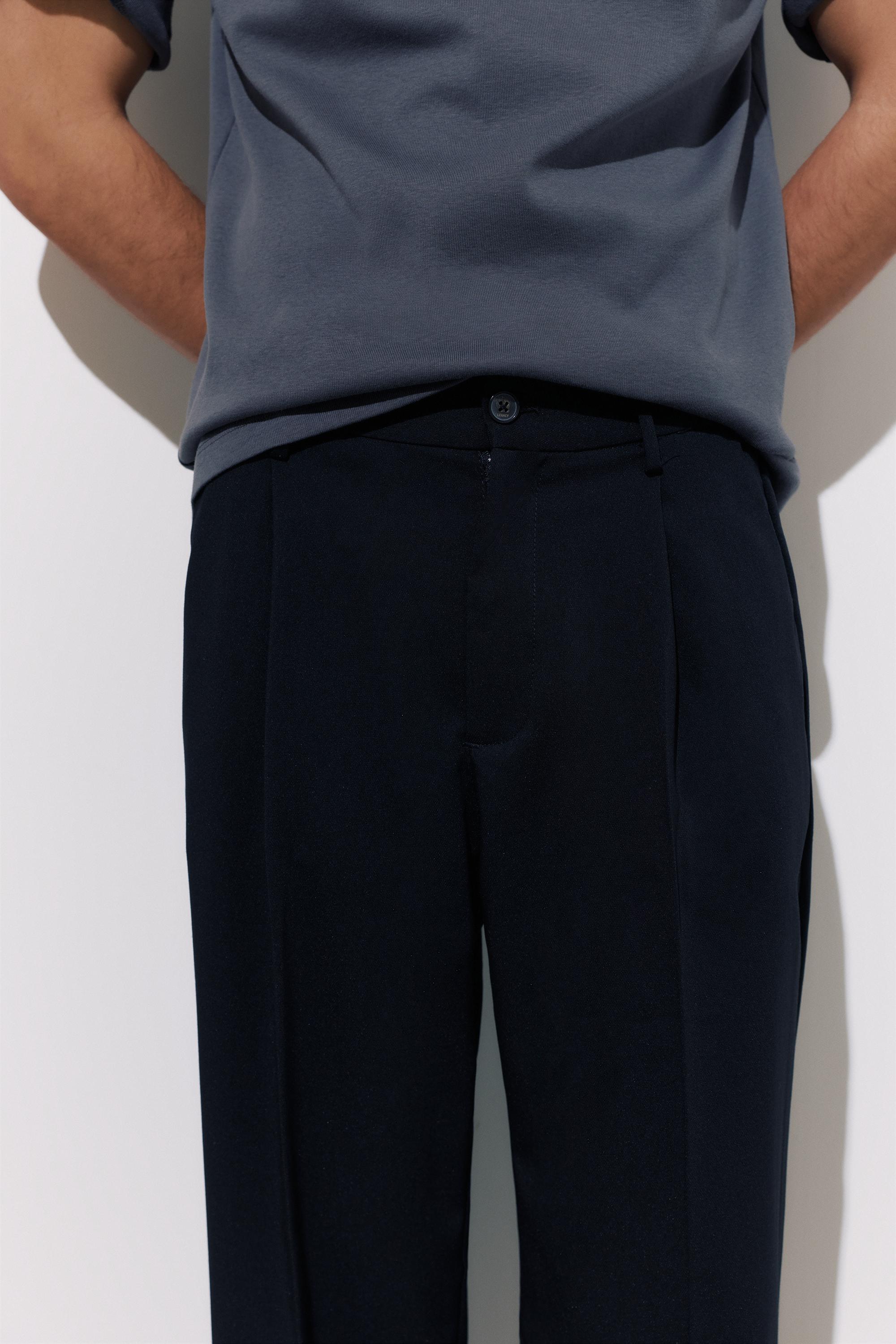 Tailored fit geniş paça pantolon - Görsel 9