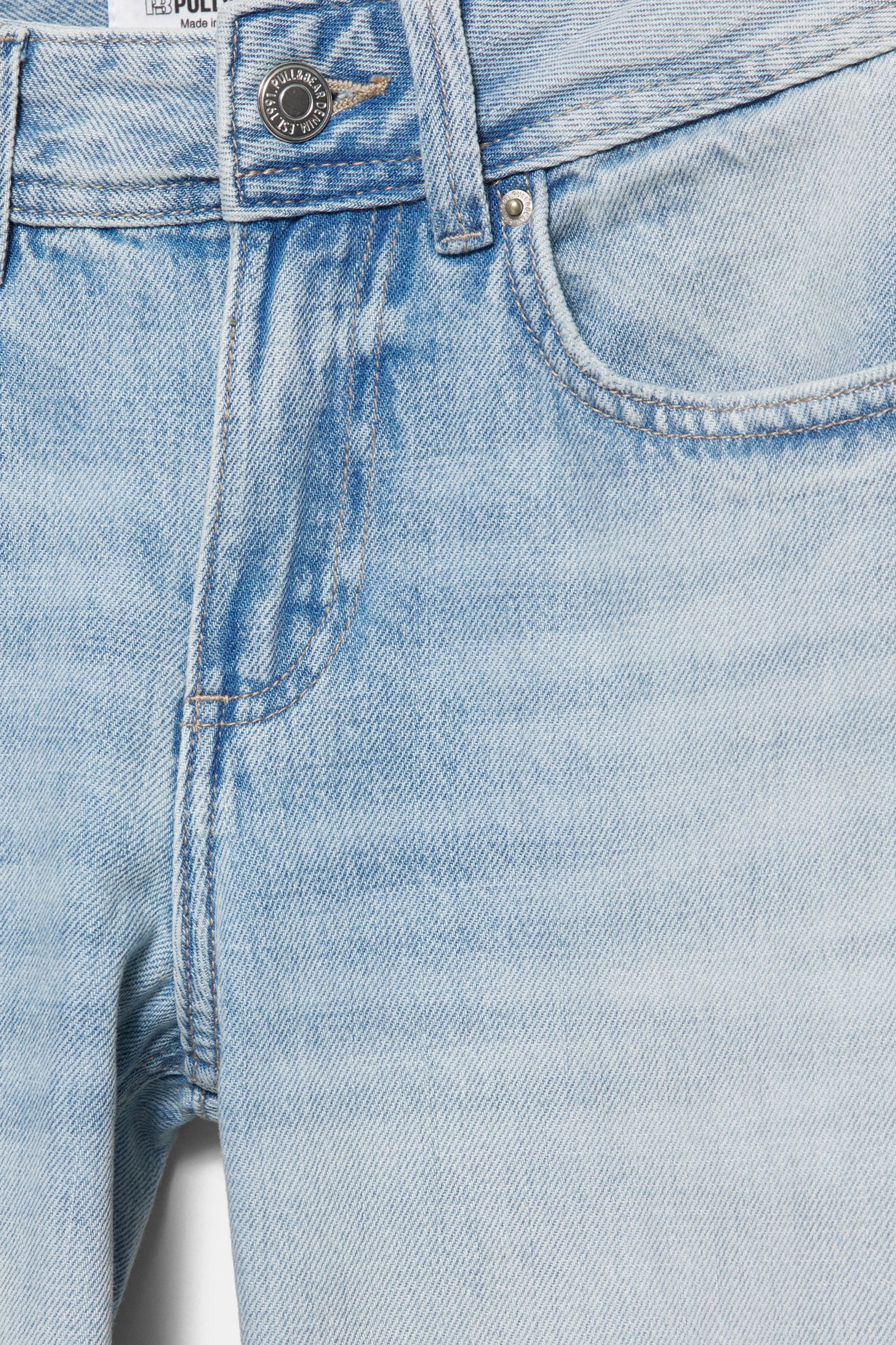 Low-rise straight-leg jeans — Sky blue