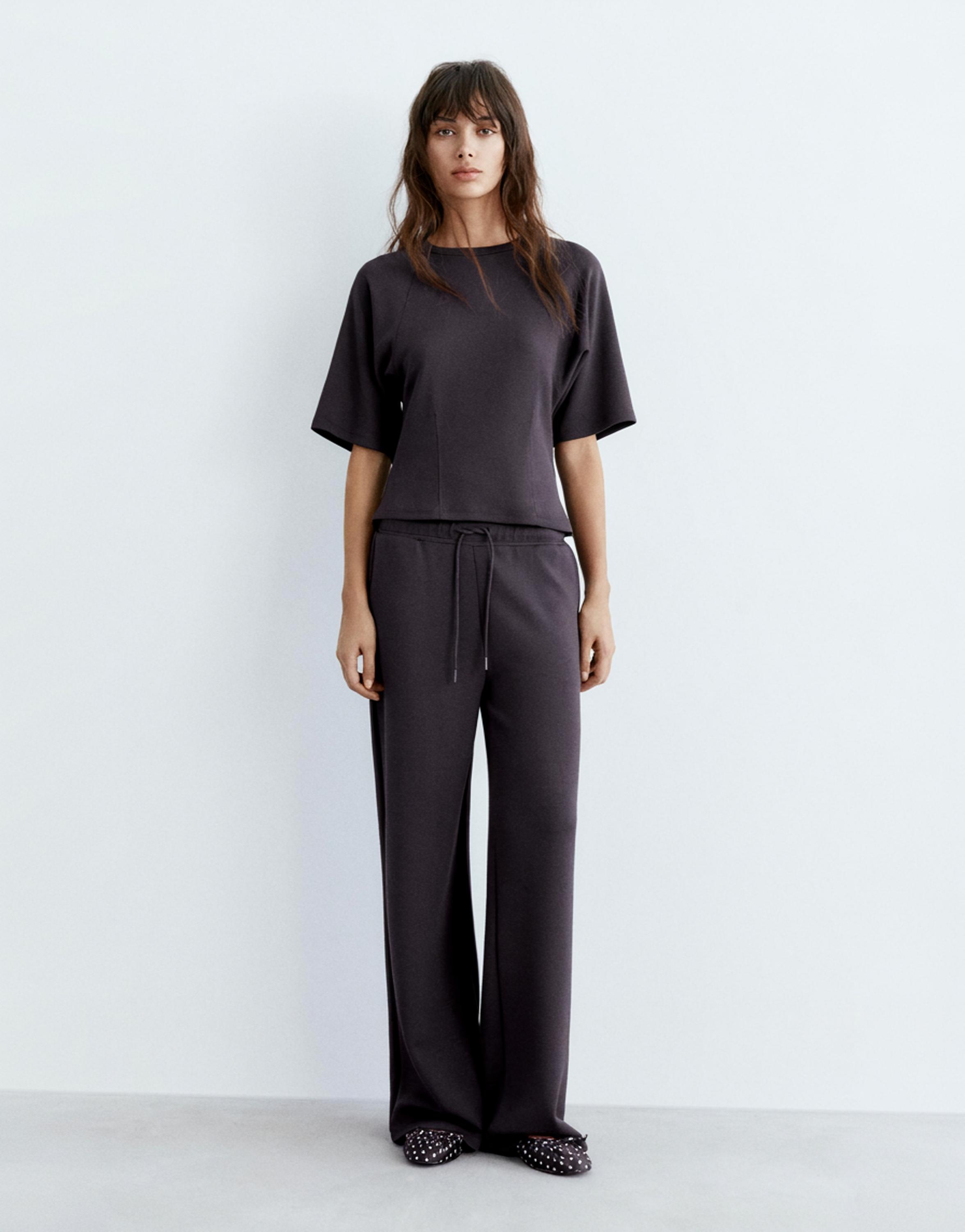 Soft touch short sleeve sweatshirt — Black
