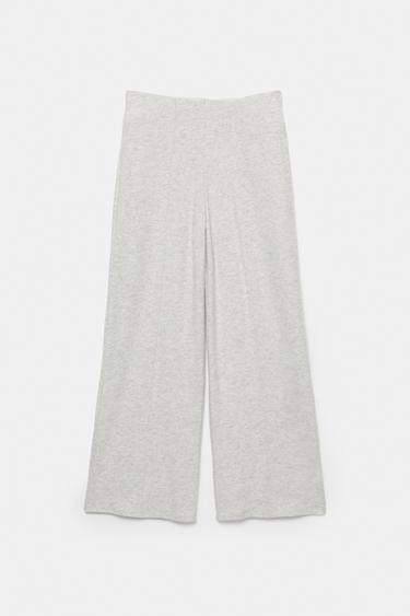 Soft touch wide-leg trousers — Pale marl 5