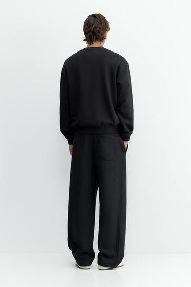 Relaxed fit round neck sweatshirt — Black 2