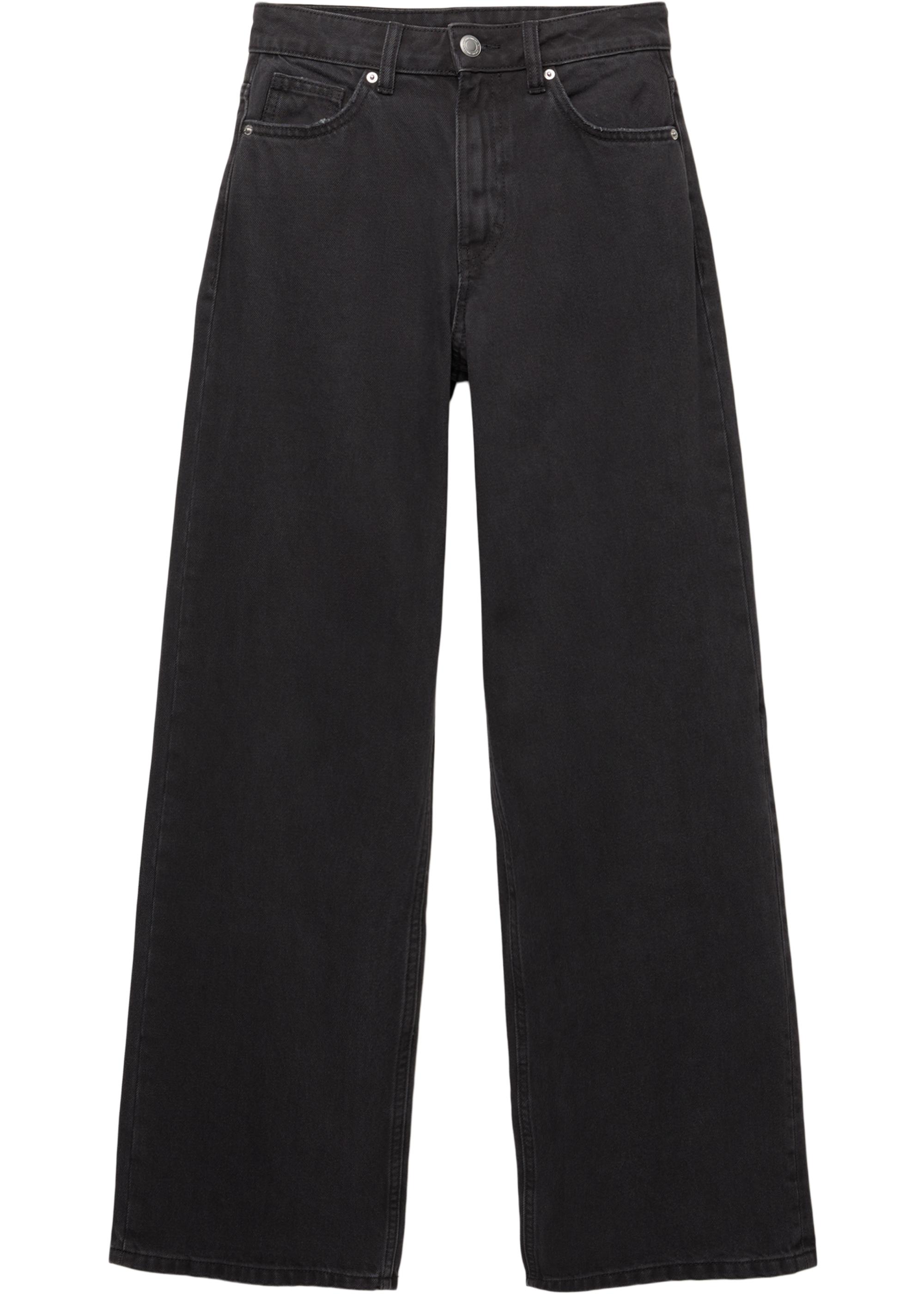High-waist wide-leg jeans — Black
