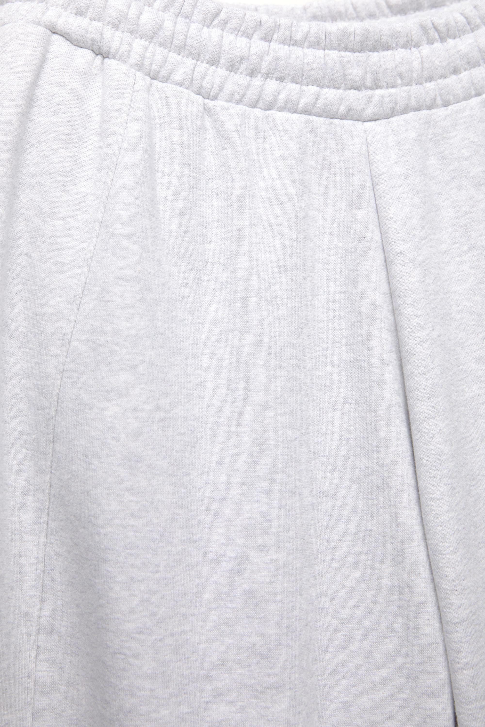 Barrel fit tracksuit trousers — Grey marl