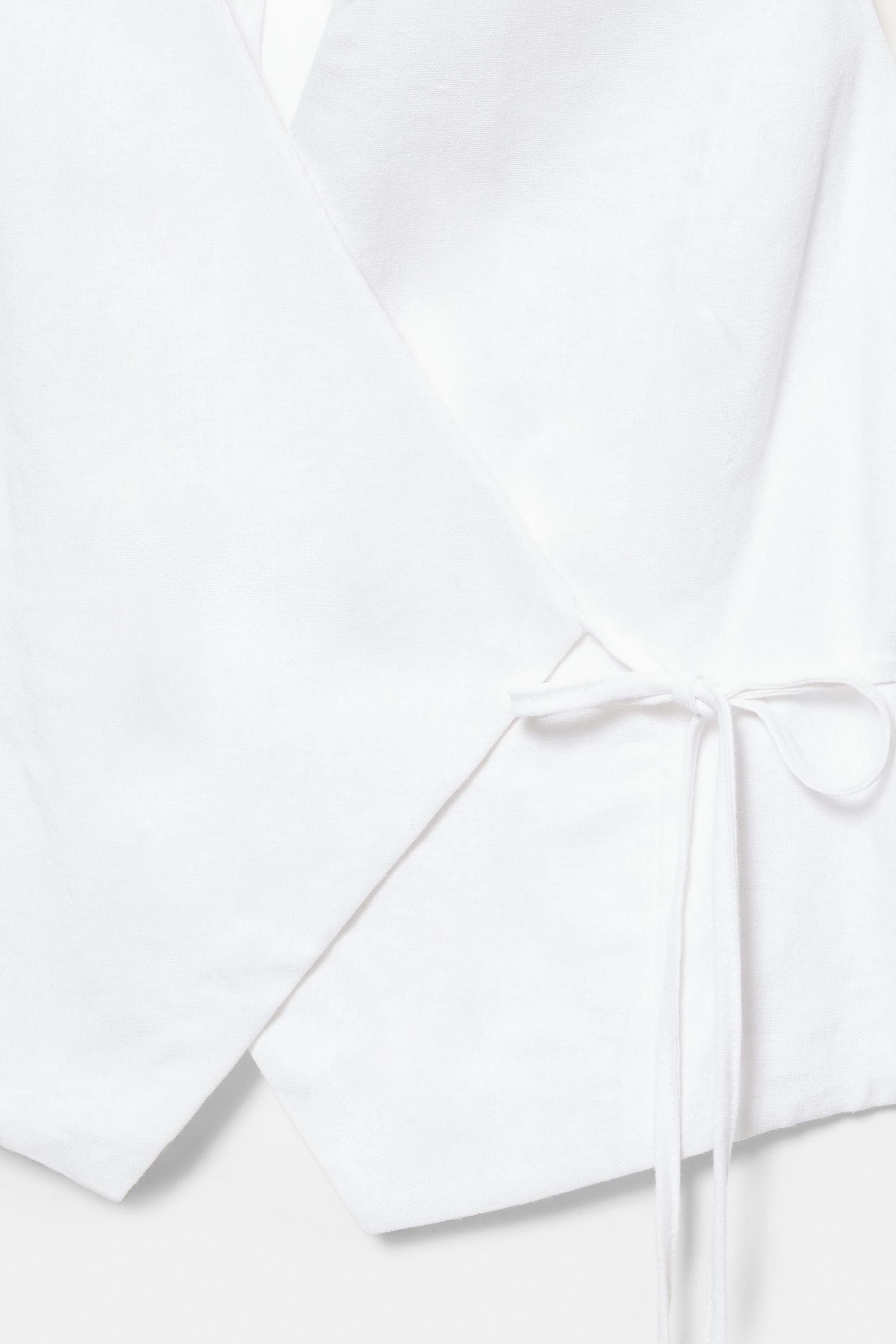 Rustic linen-blend waistcoat — White