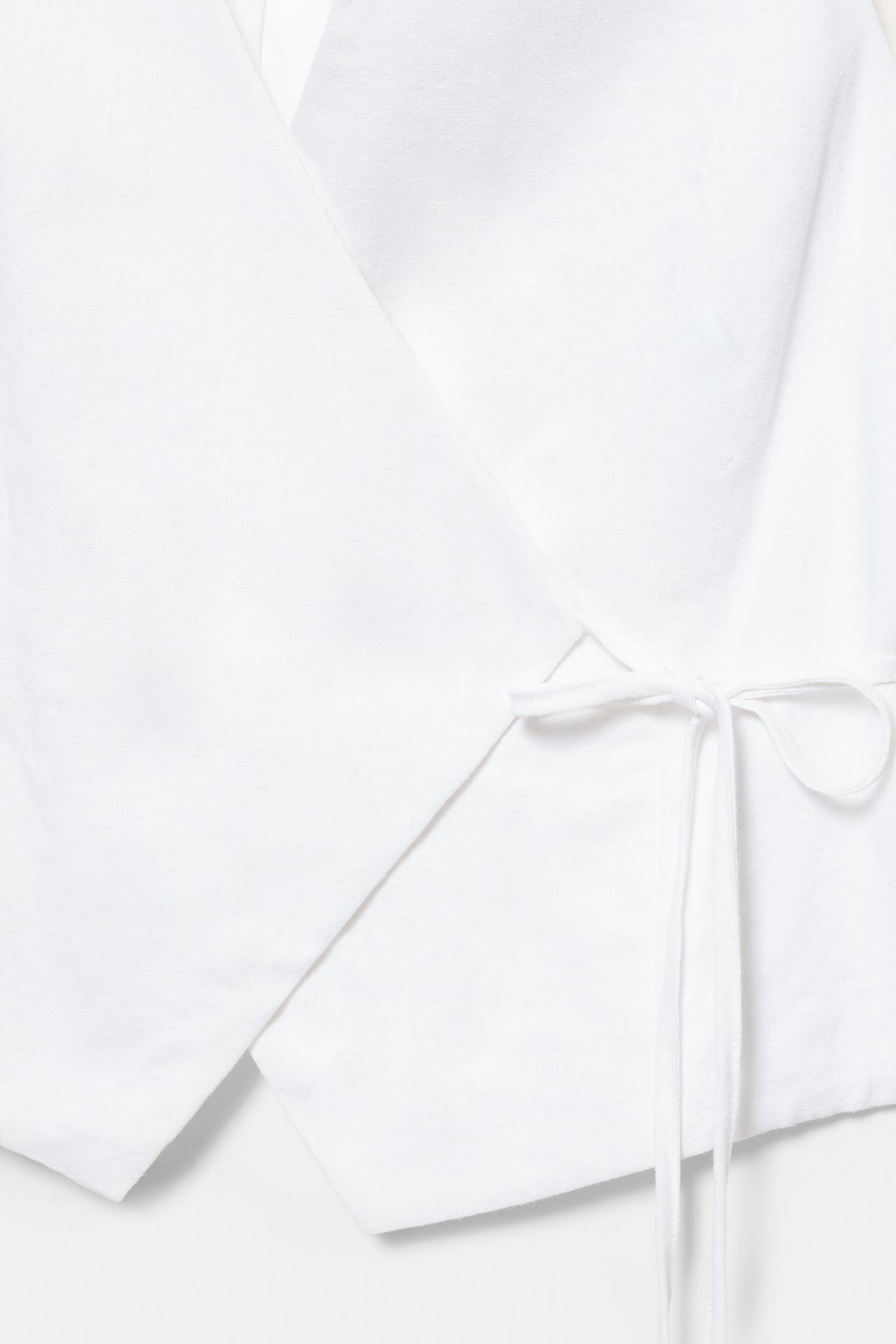 Rustic linen-blend waistcoat — White