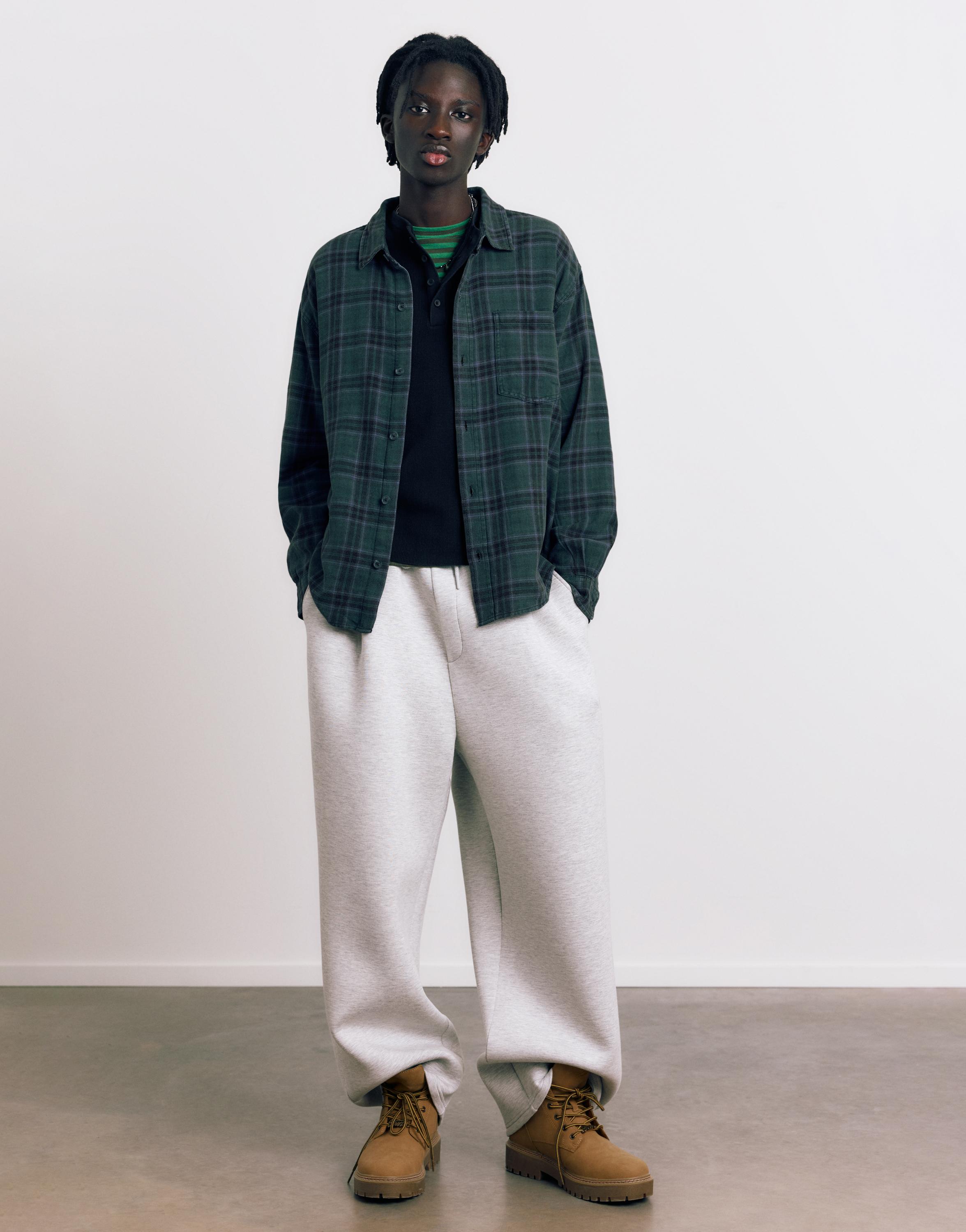 Uzun kollu kareli gömlek - Görsel 33