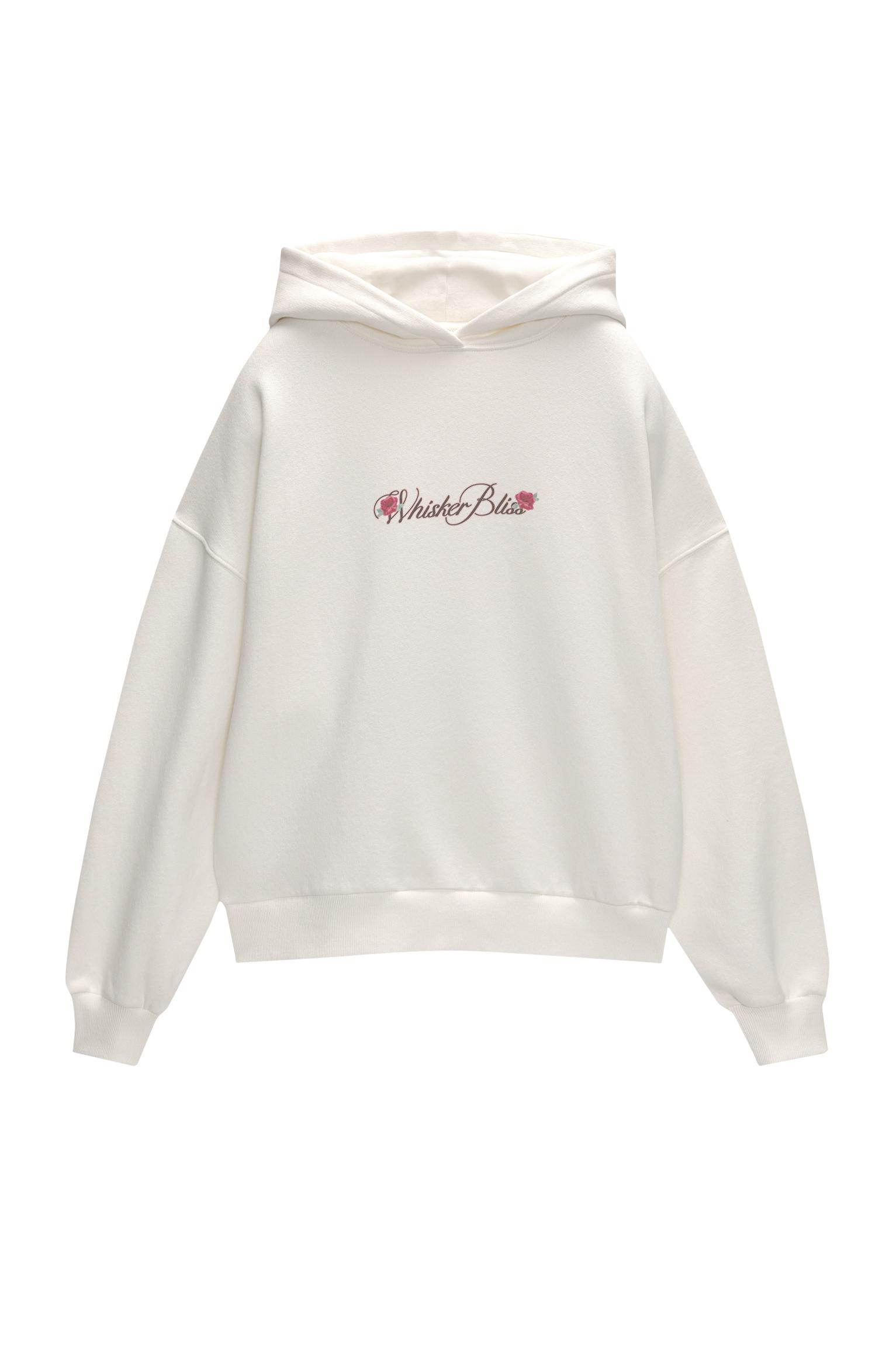 Kedi baskılı kapüşonlu sweatshirt_1