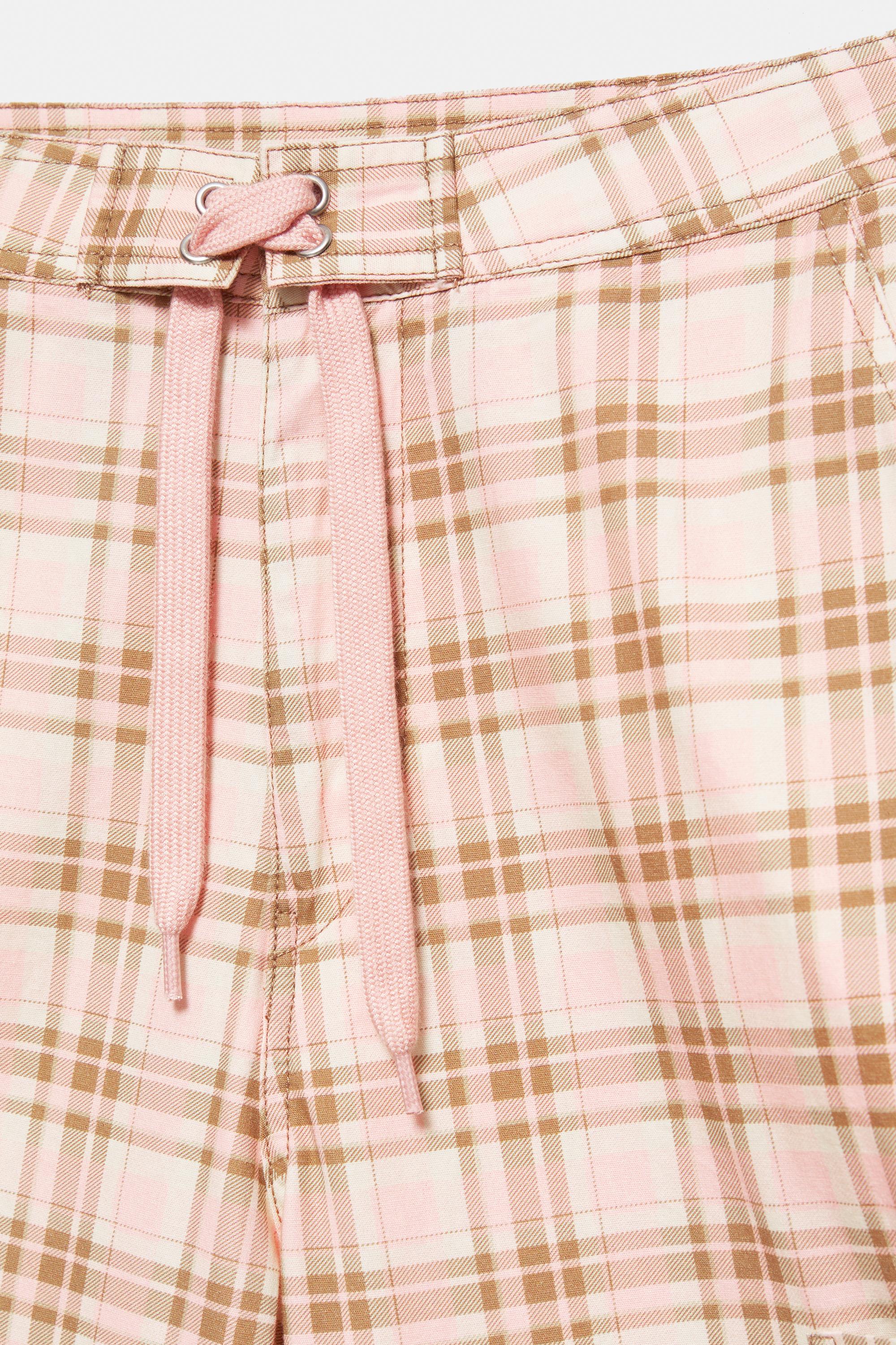 Pleasures x STWD checked cargo Bermuda shorts — Pink