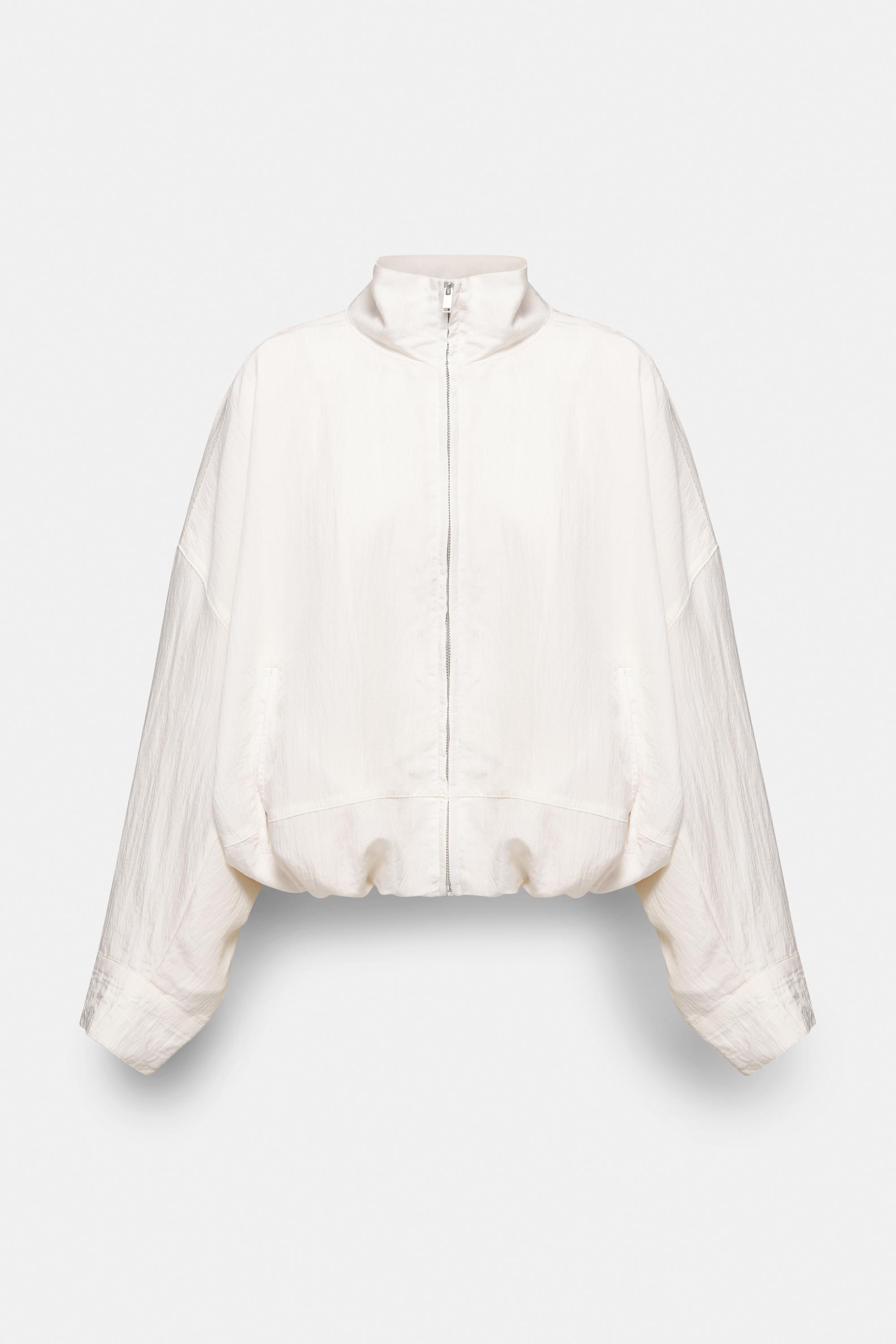 Balloon jacket with a high neck — Ecru