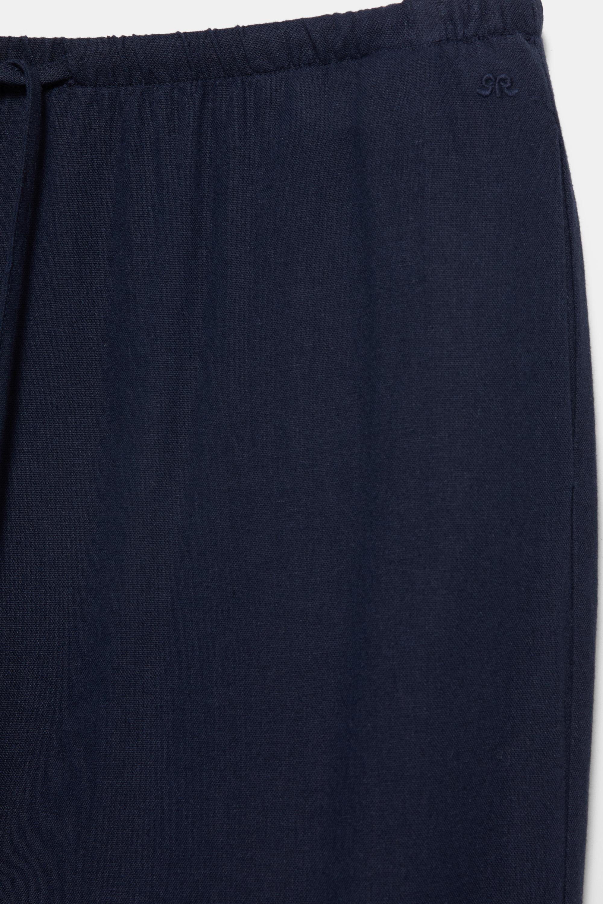 Linen blend joggers — Navy