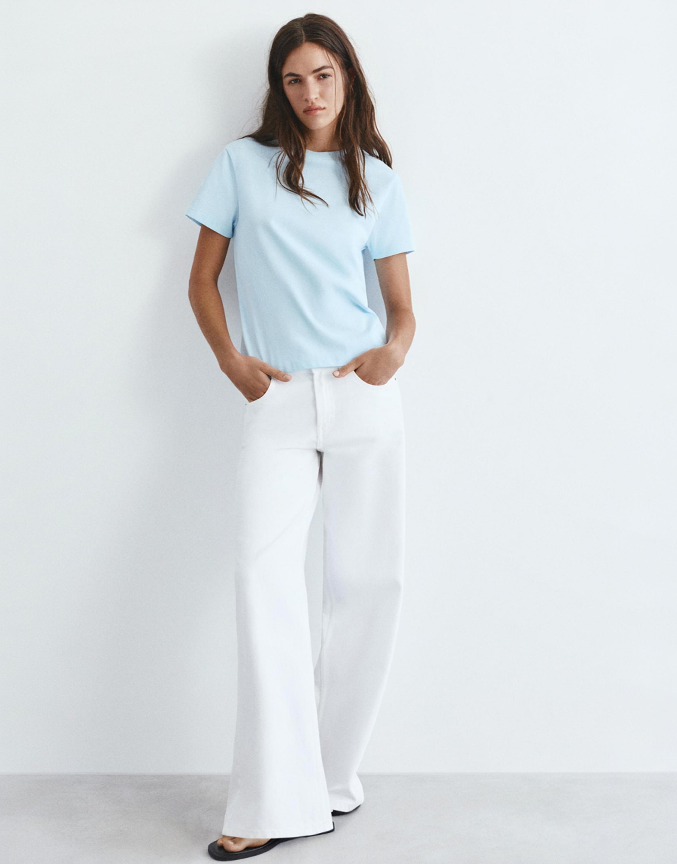 Short sleeve T-shirt 100% cotton — Sky blue