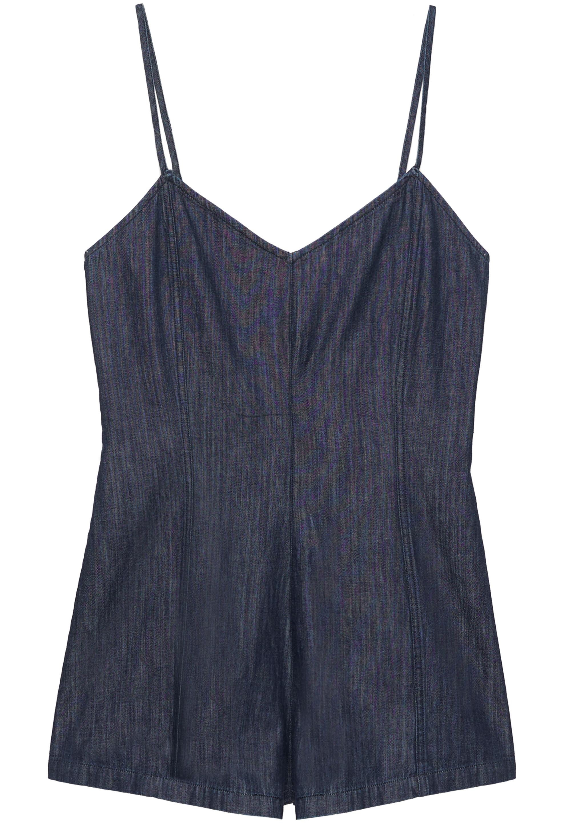 Denim playsuit with straps — Navy