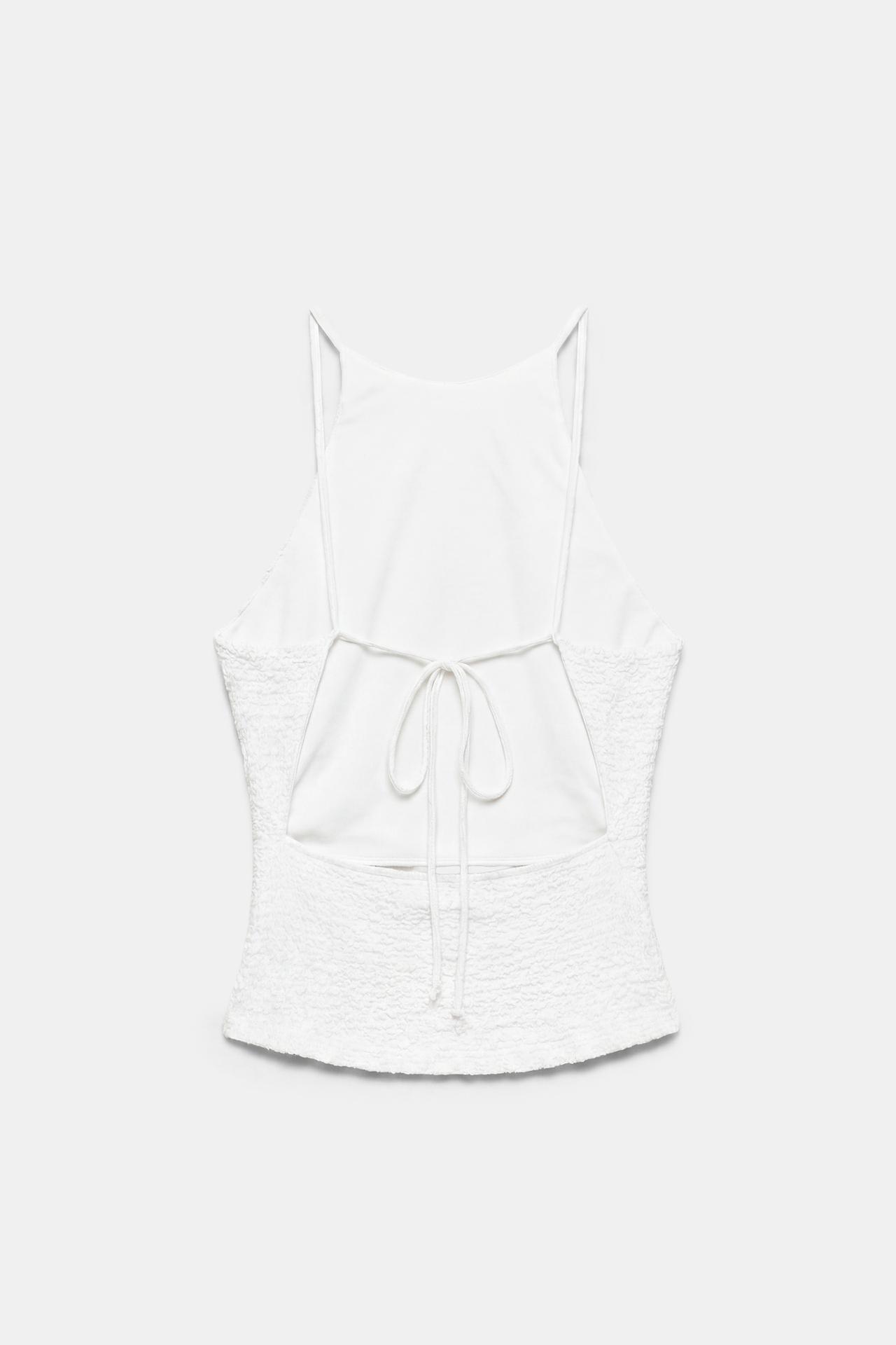 Textured halter top — Ice