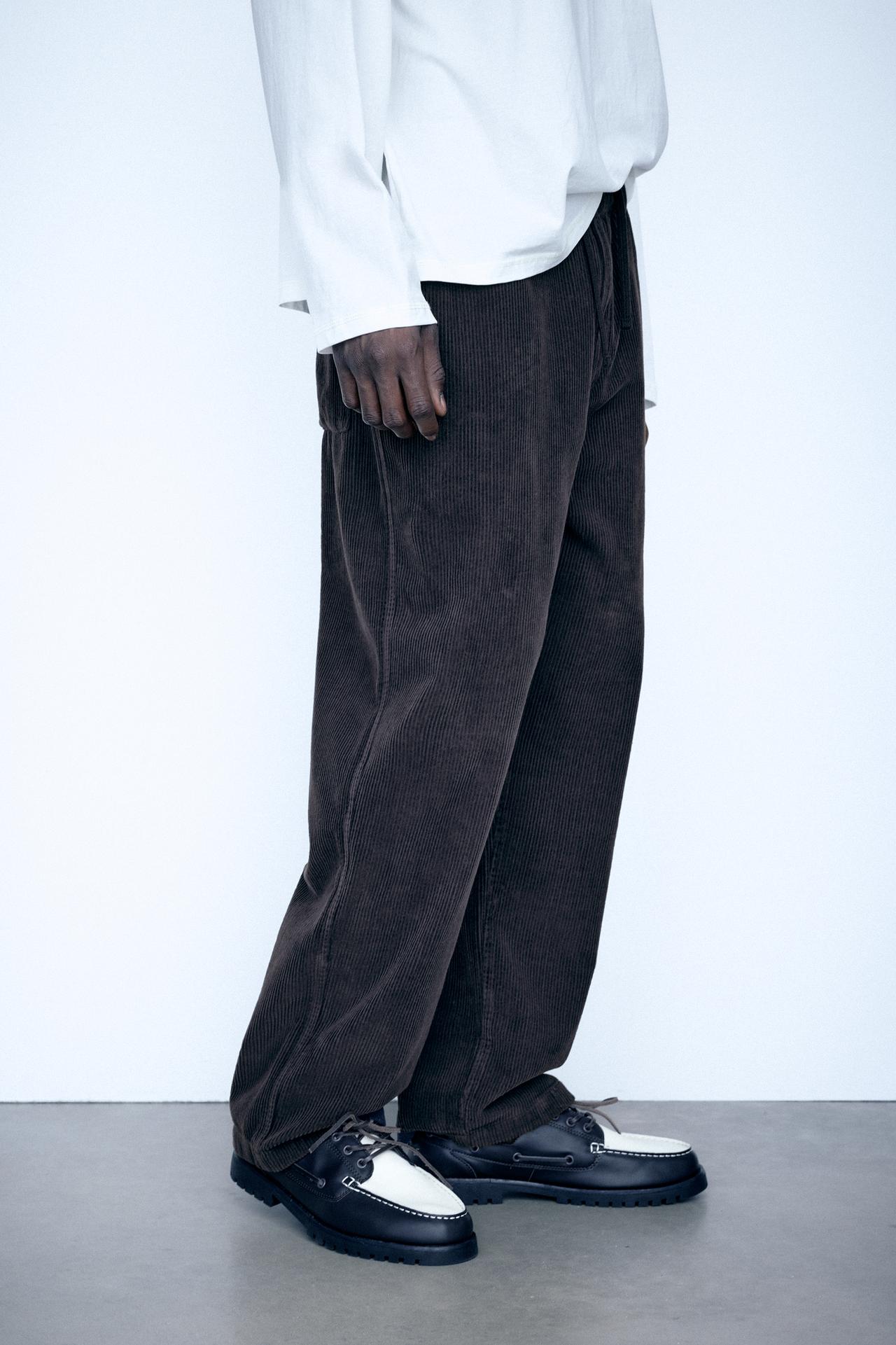 Corduroy jogger trousers — Anthracite grey