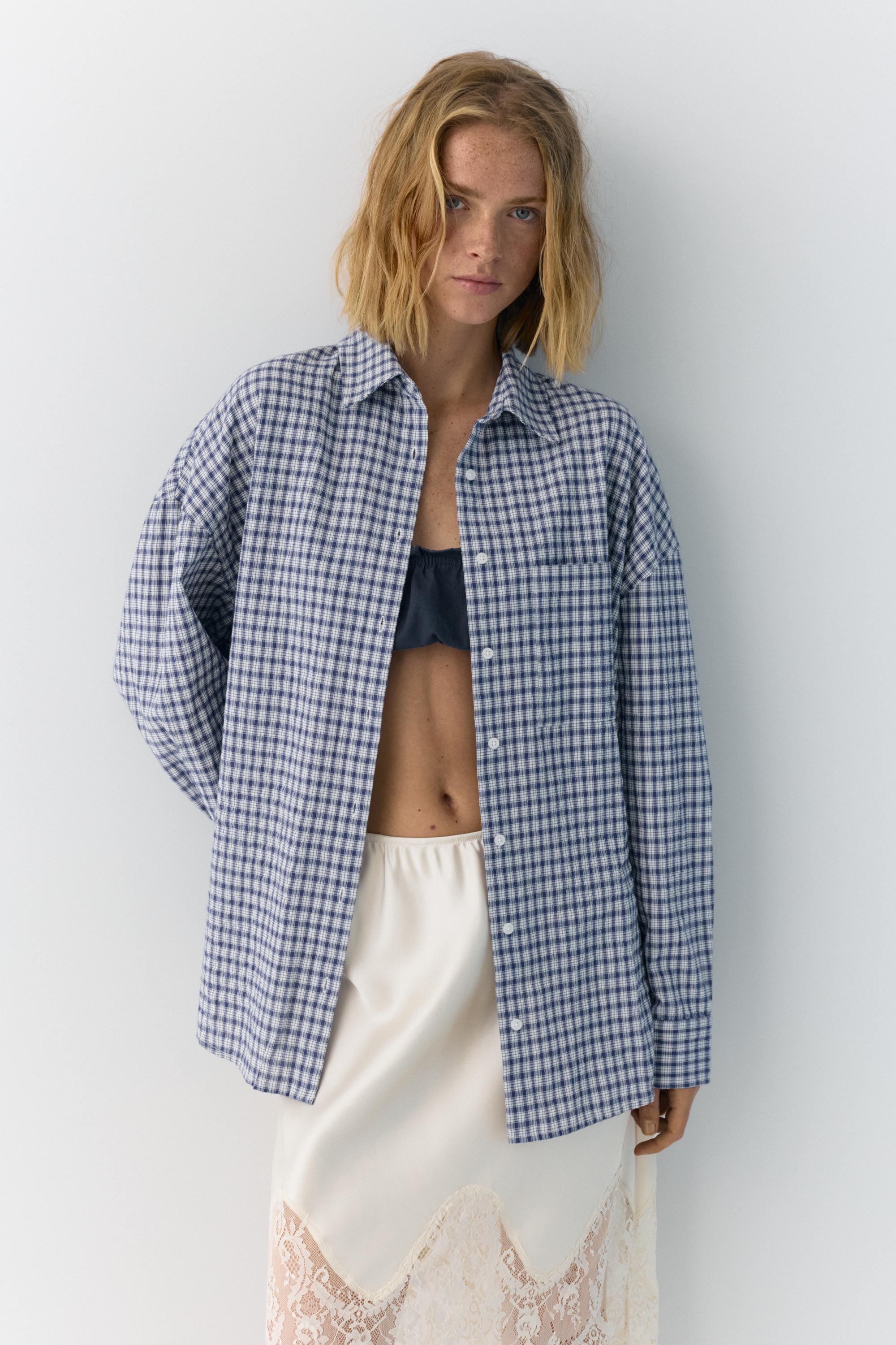 Camicia A Quadri Oversize