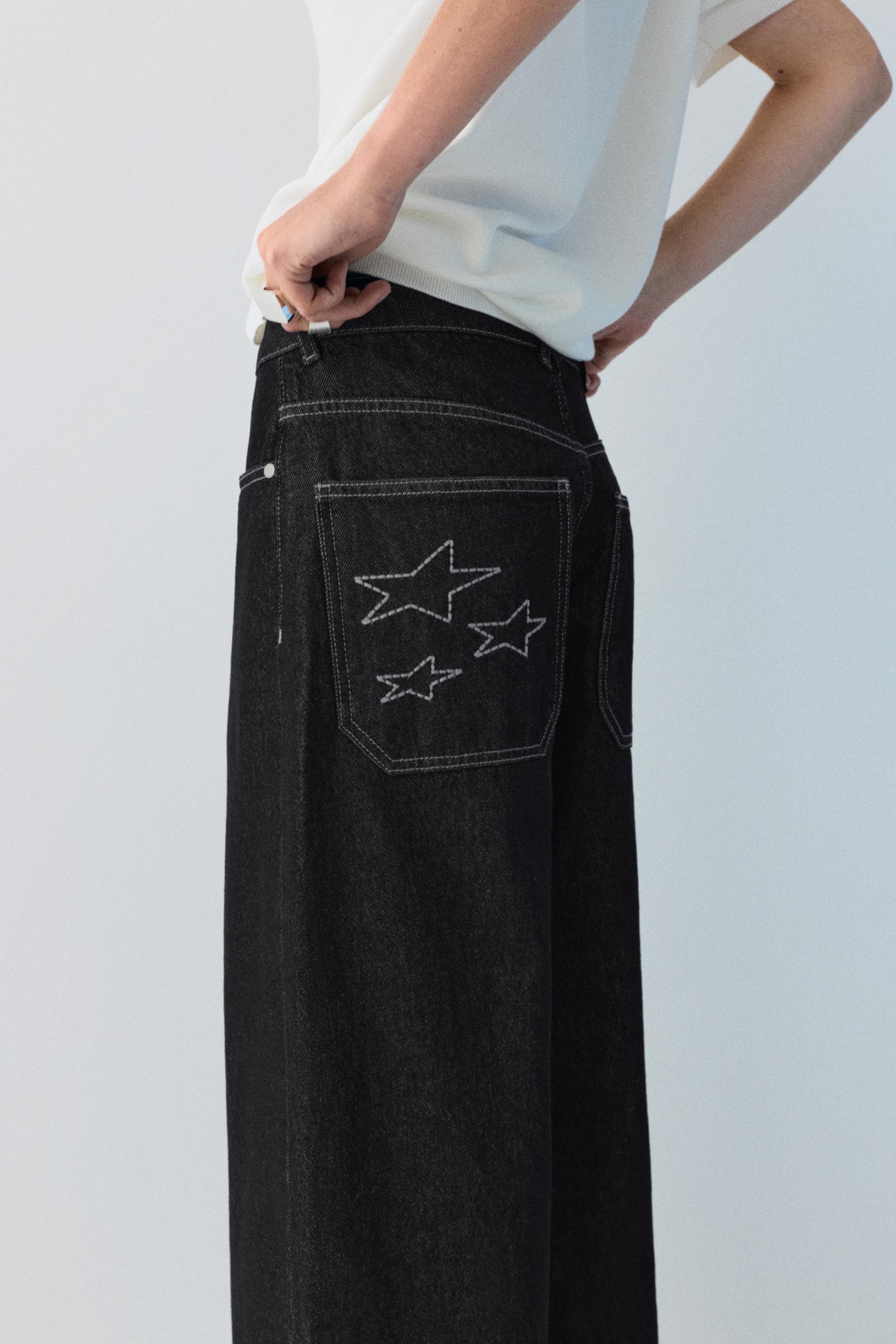 Yıldız desenli barrel jean - Görsel 32