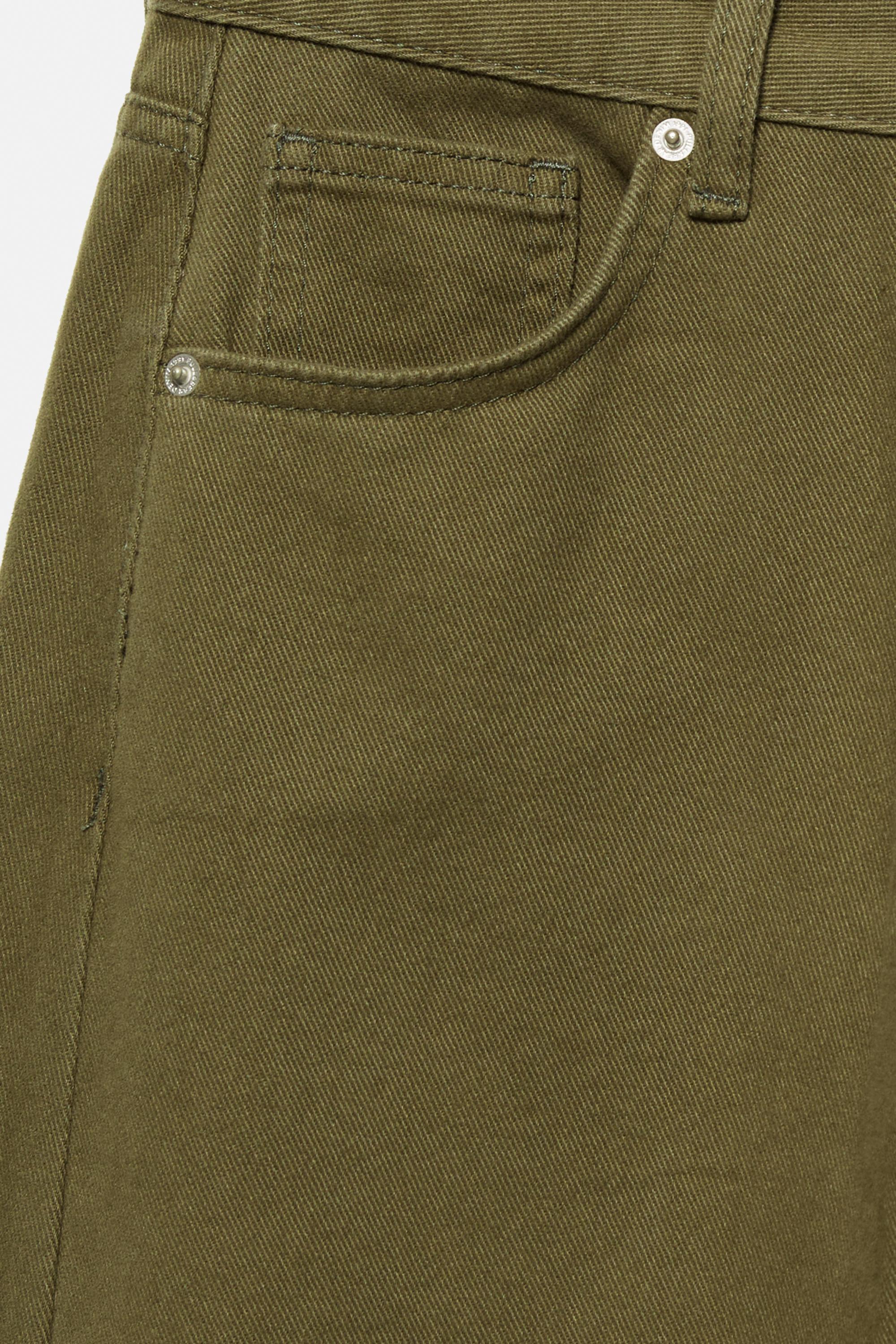 Low-rise barrel jeans — Khaki