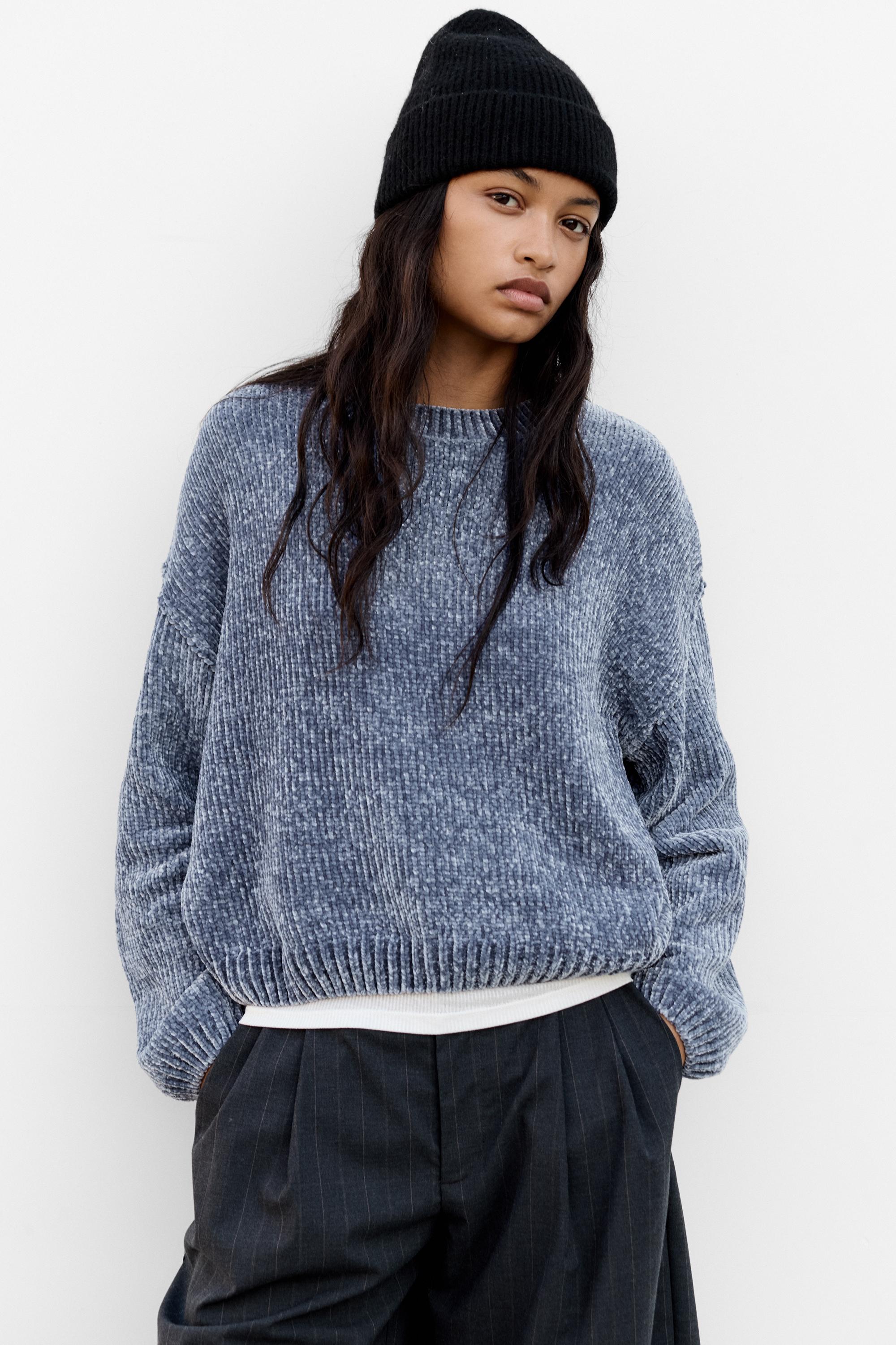 Pull Boxy En Chenille - Pull&Bear - Modalova