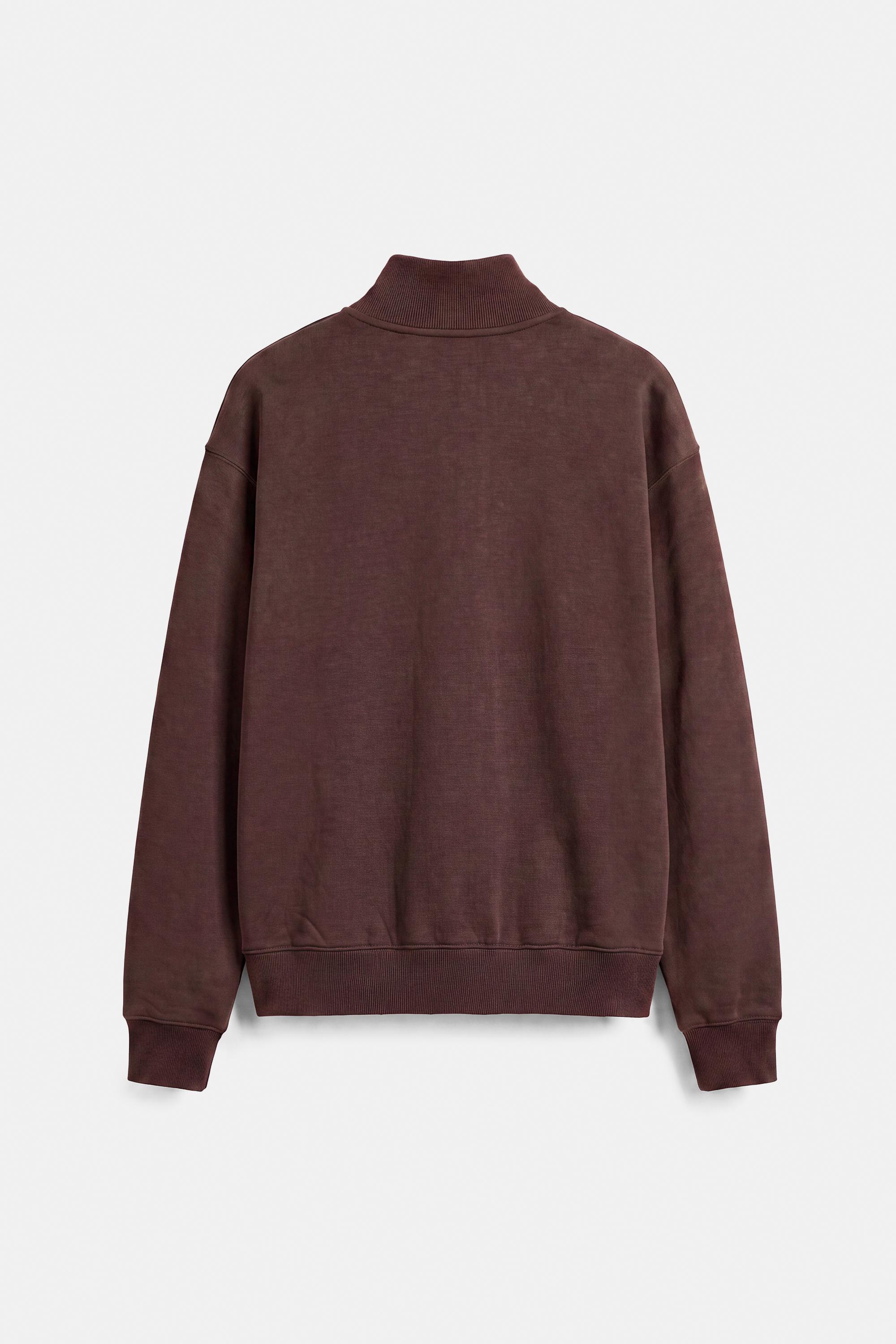 Quarter-zip sweatshirt — Brown