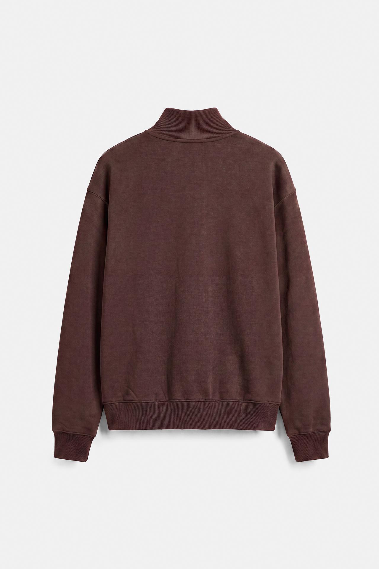 Quarter-zip sweatshirt — Brown