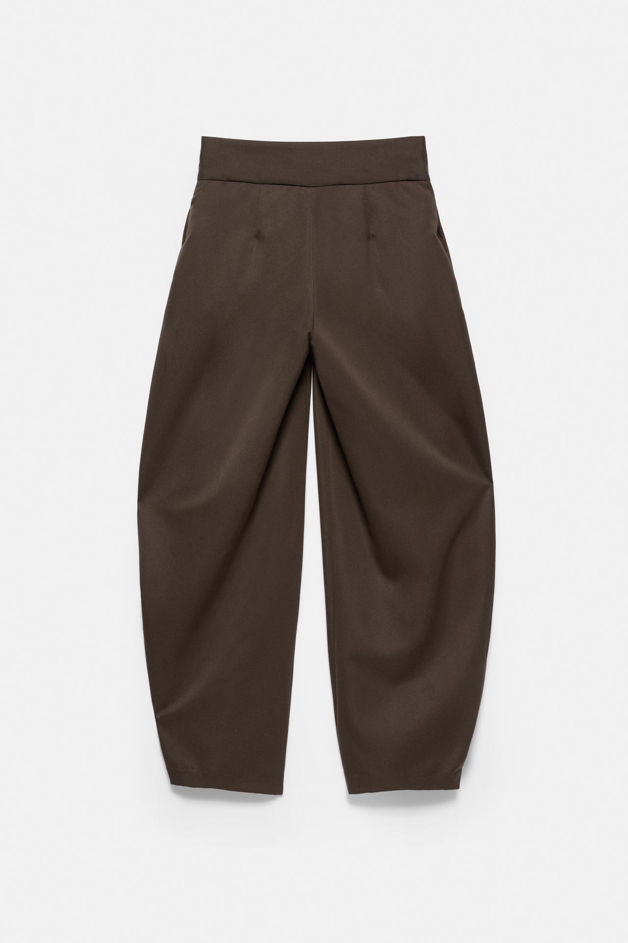 Balloon fit darted trousers — Brown