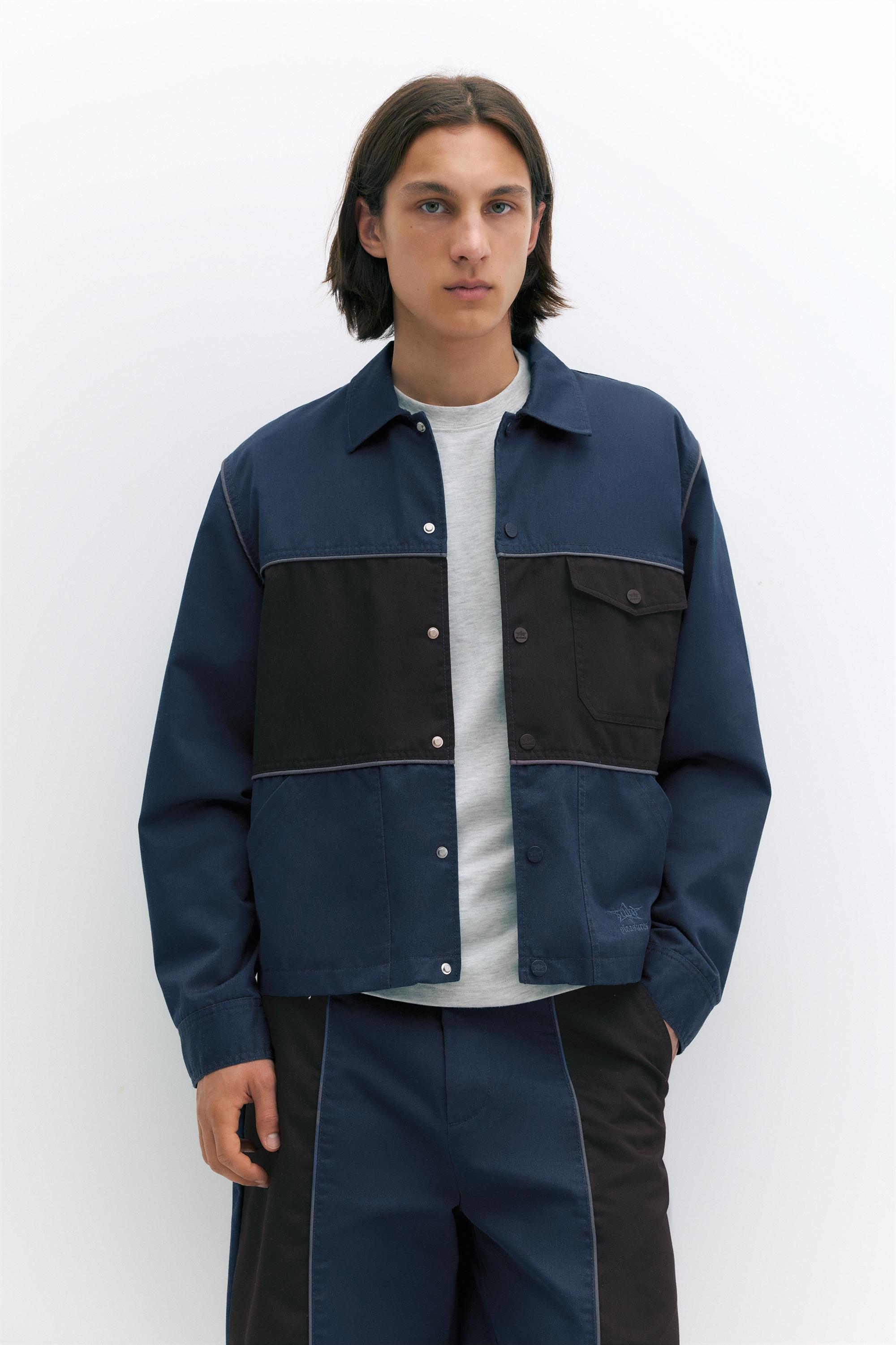 Pleasures x STWD panelled jacket — Dark navy