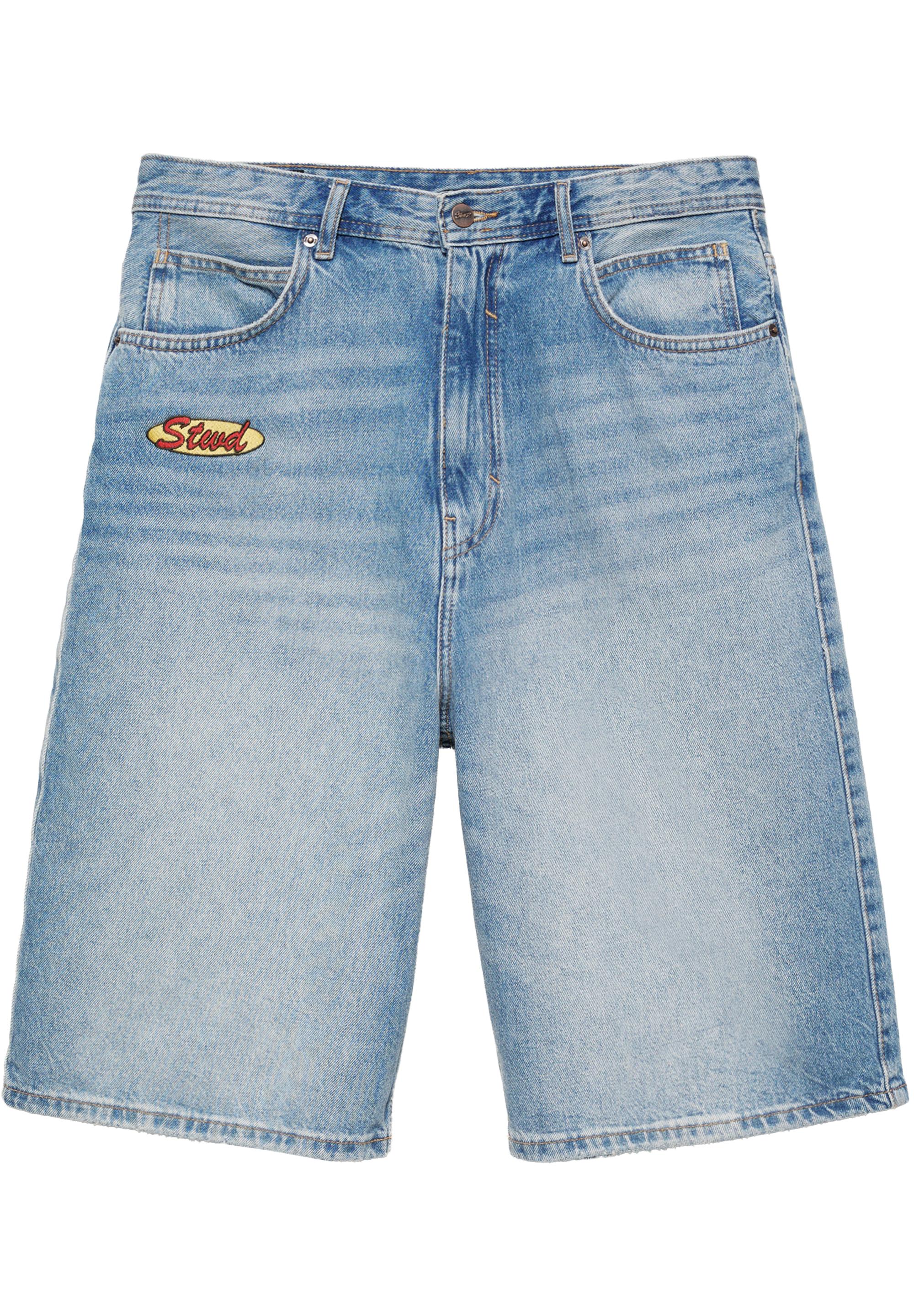 Skater denim Bermuda shorts — Medium blue