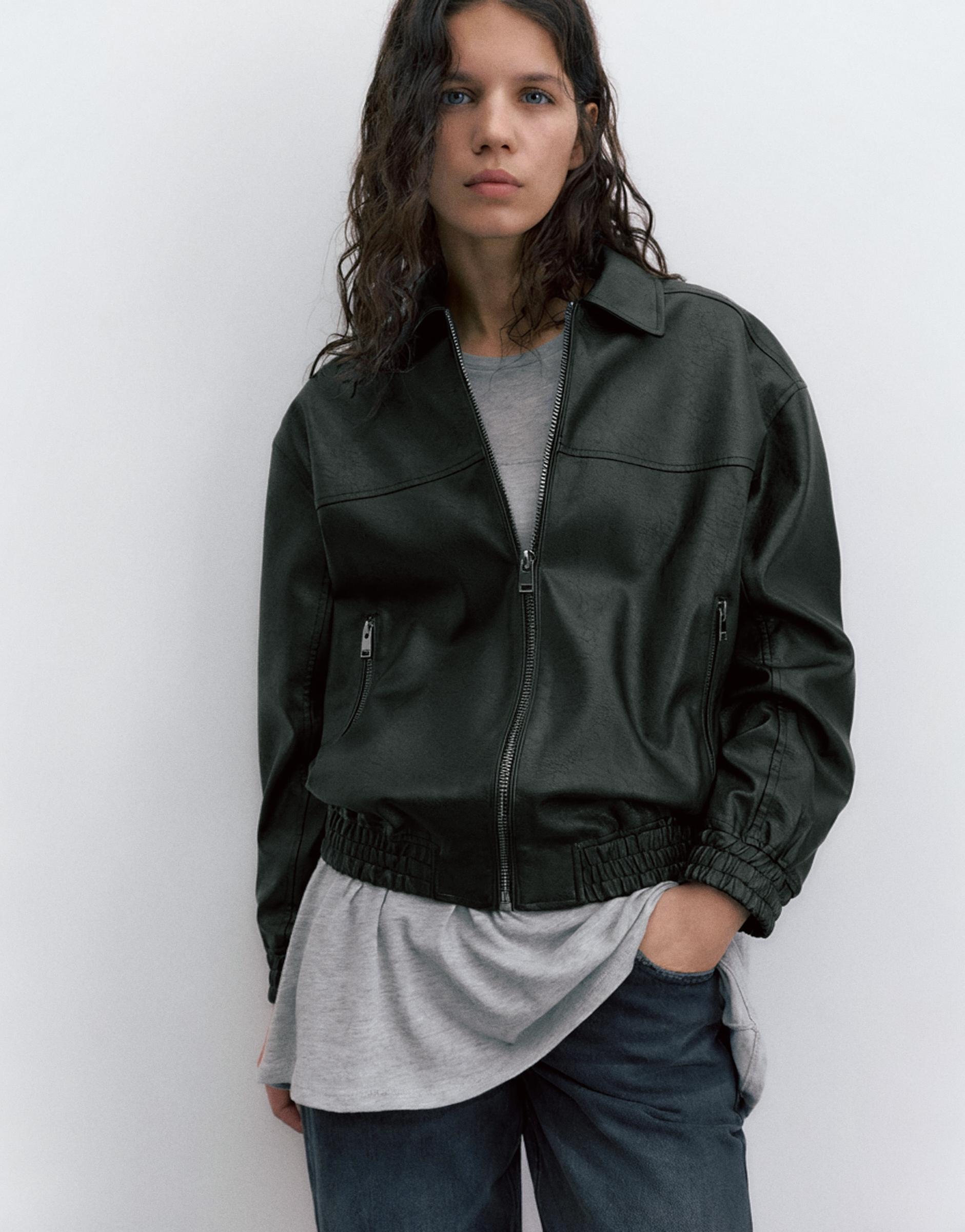 Suni Deri Baba Kesim Ceket - Görsel 7