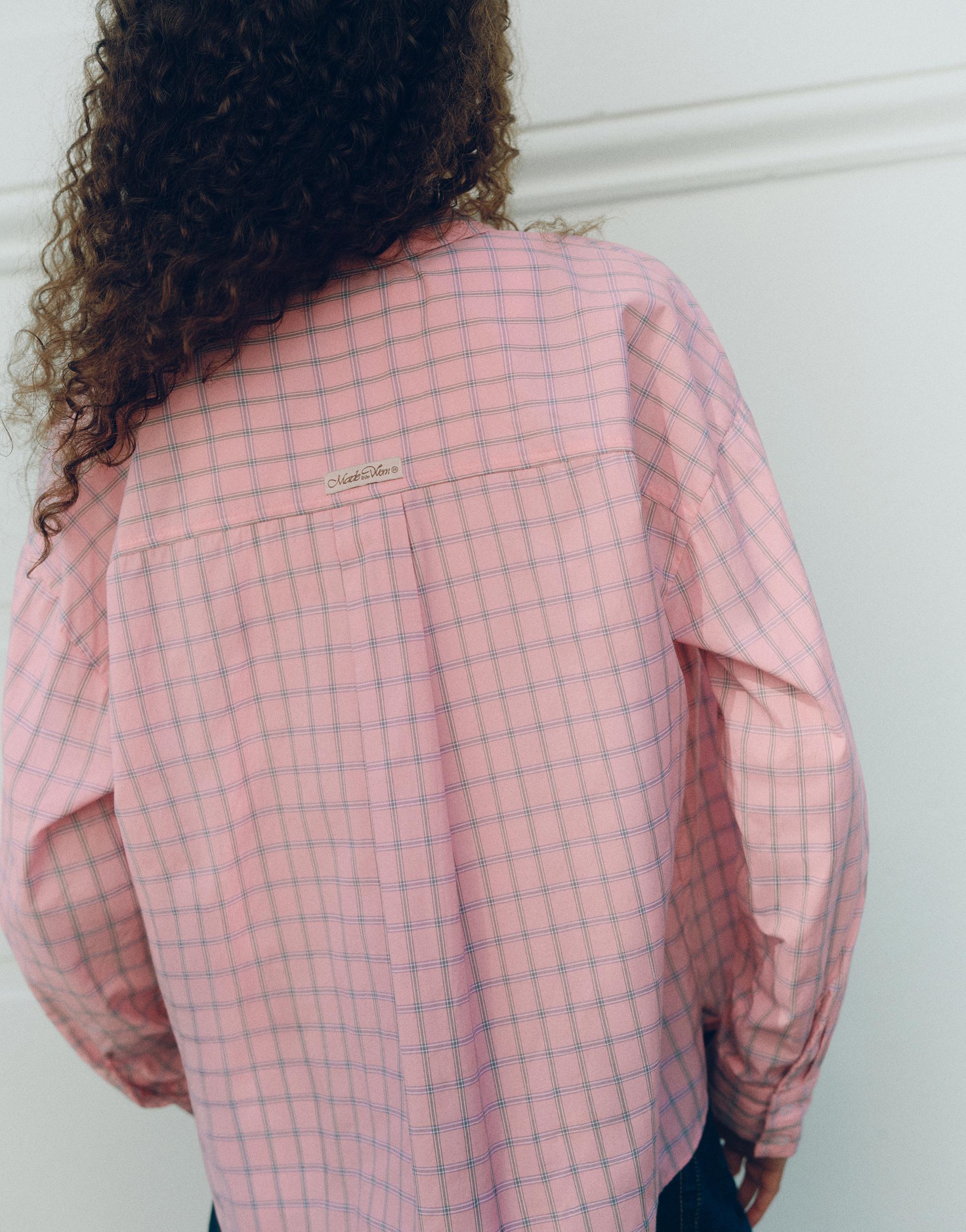 Check pocket shirt — Pink