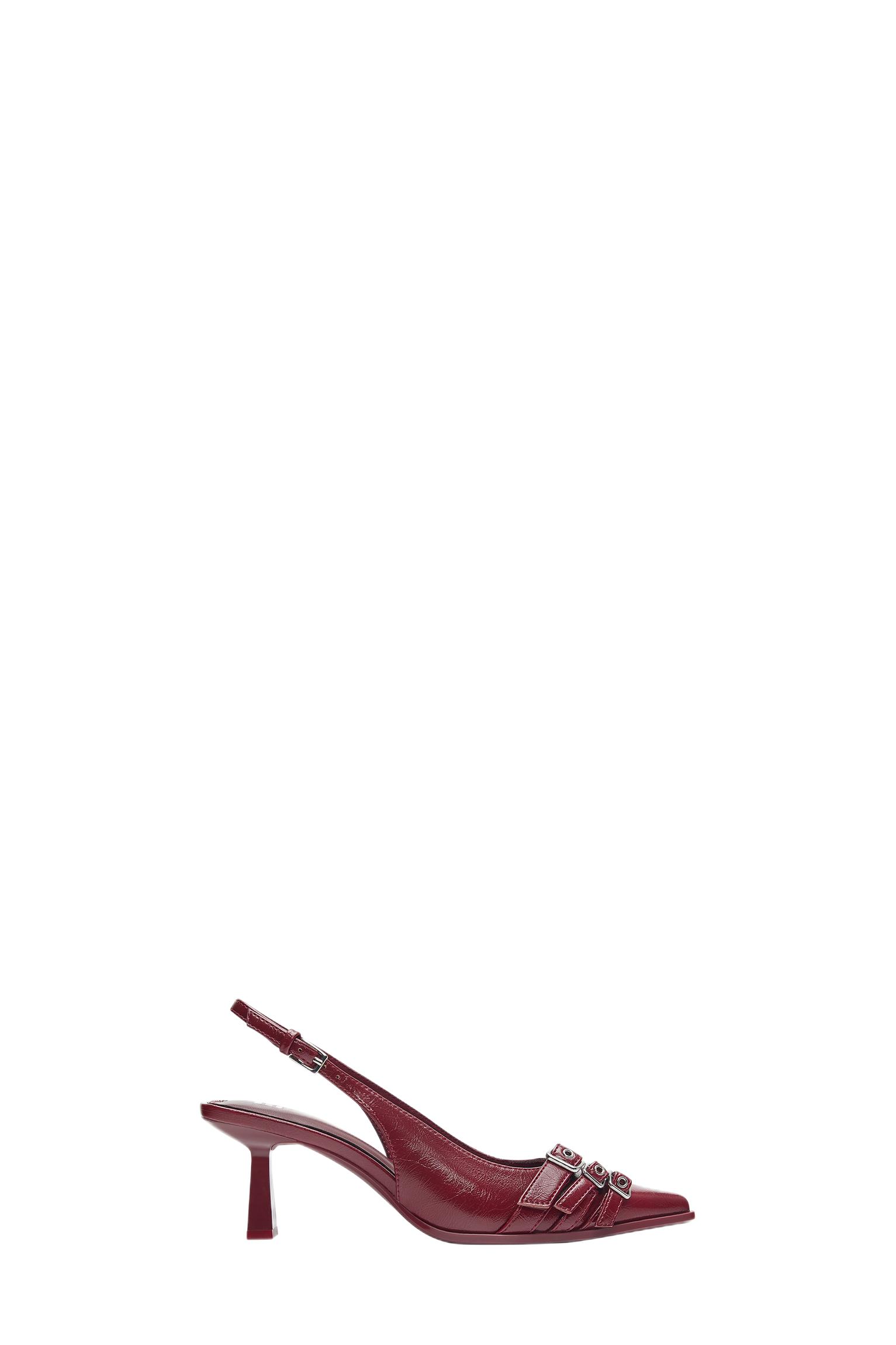 Buckled high-heel shoes — Red